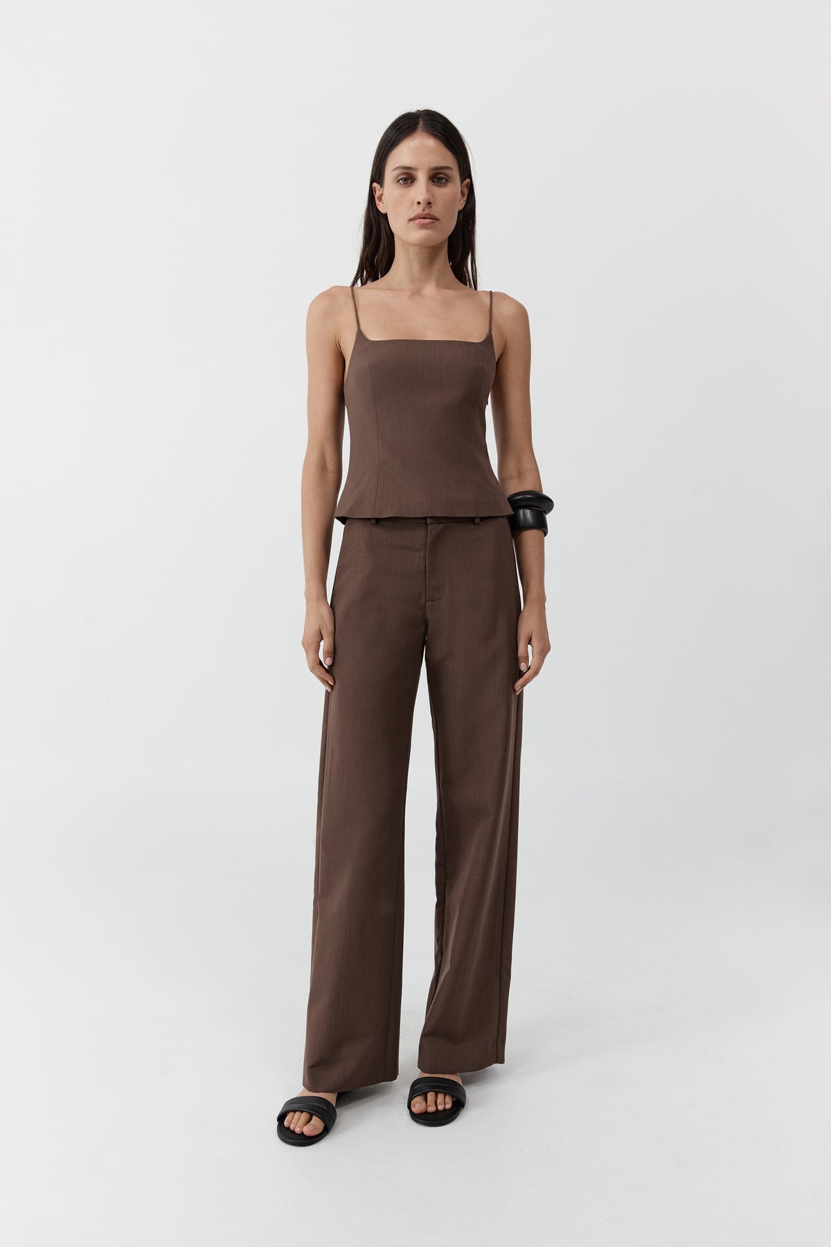 Silk Canvas Carter Trousers - Mud