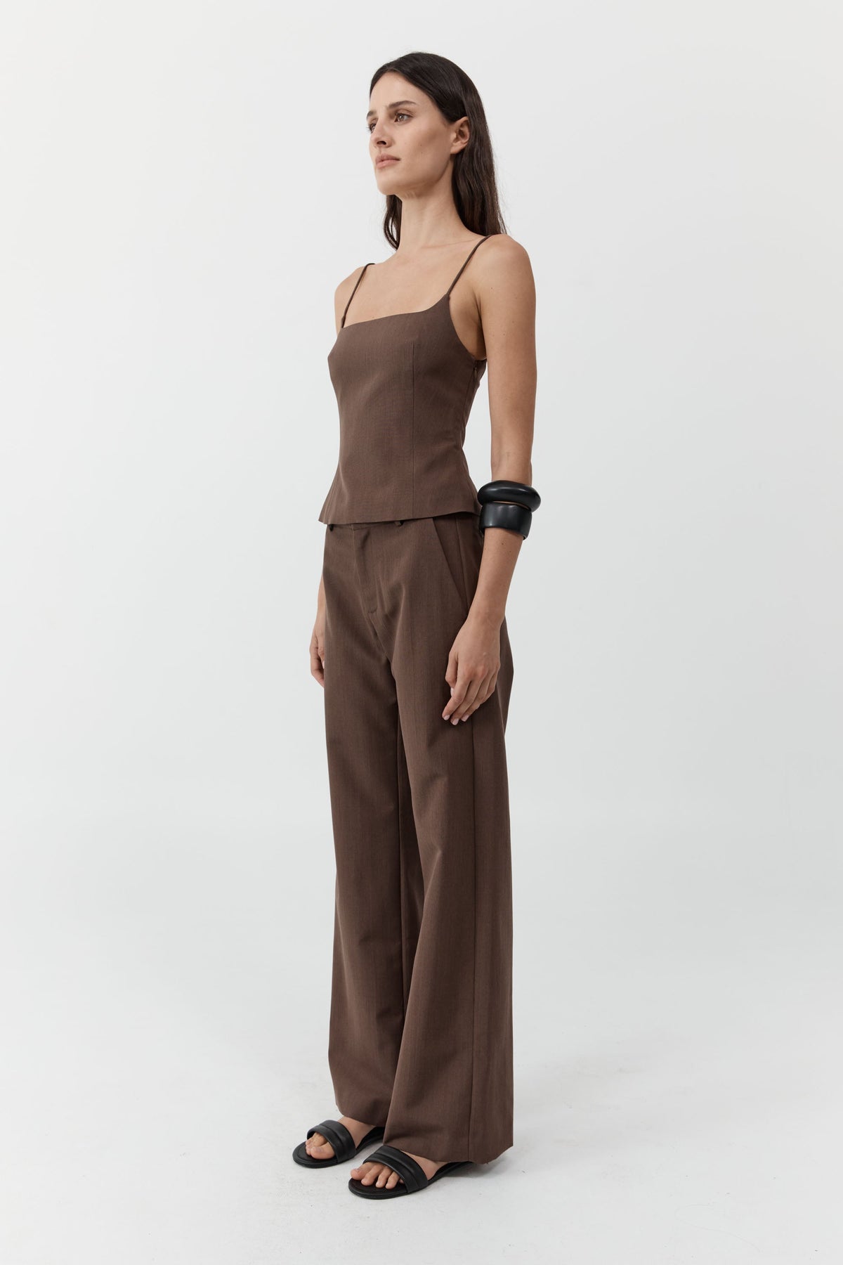 Silk Canvas Carter Trousers - Mud