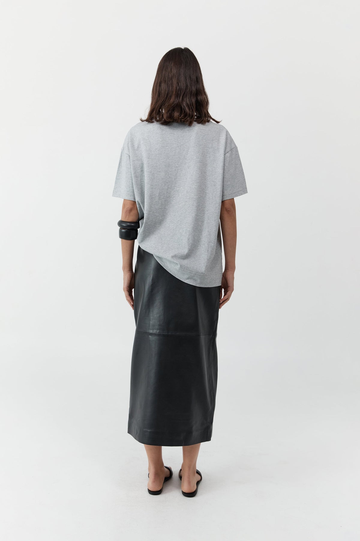 Leather Wrap Skirt - Black