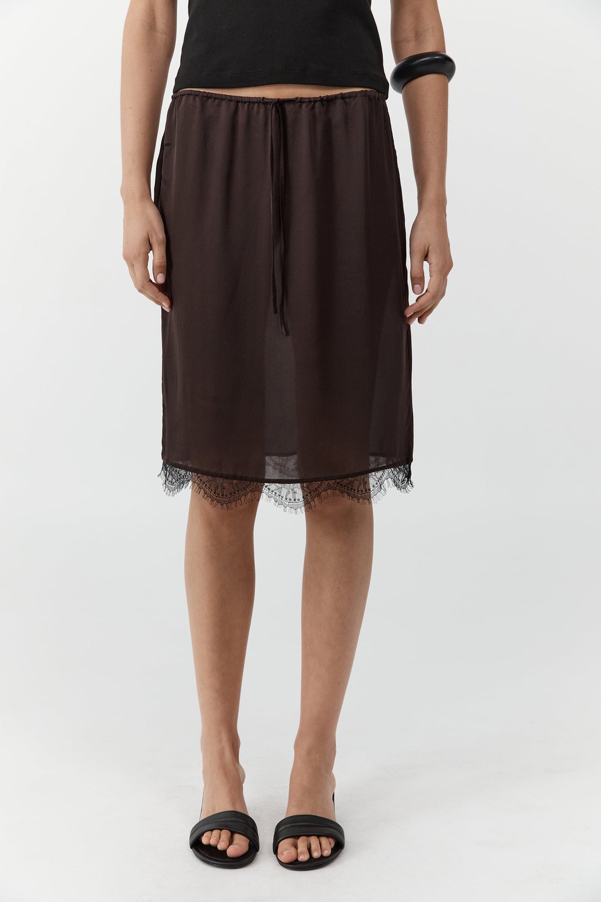 Fine Lace Skirt - Bark