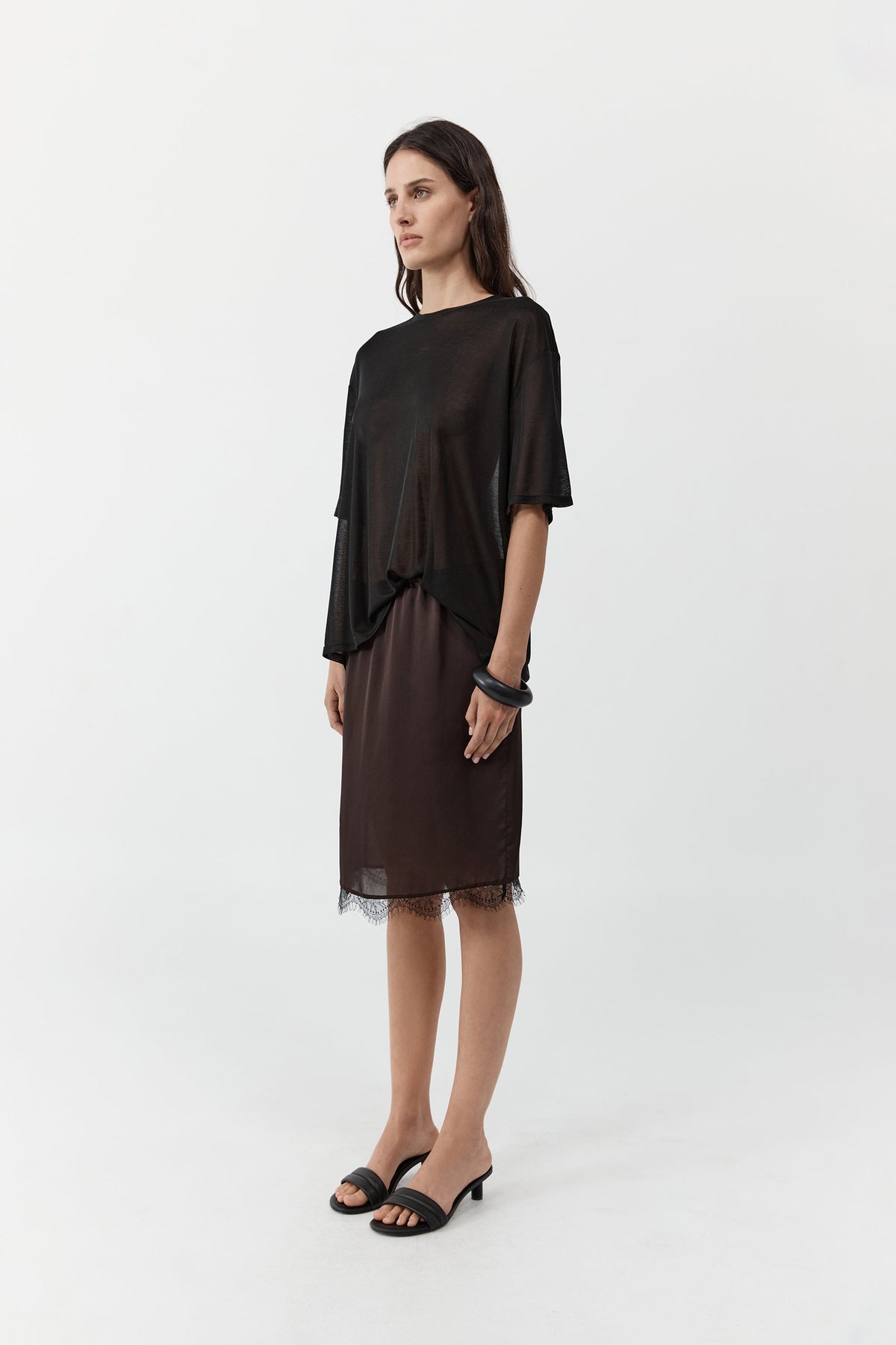 Fine Lace Skirt - Bark