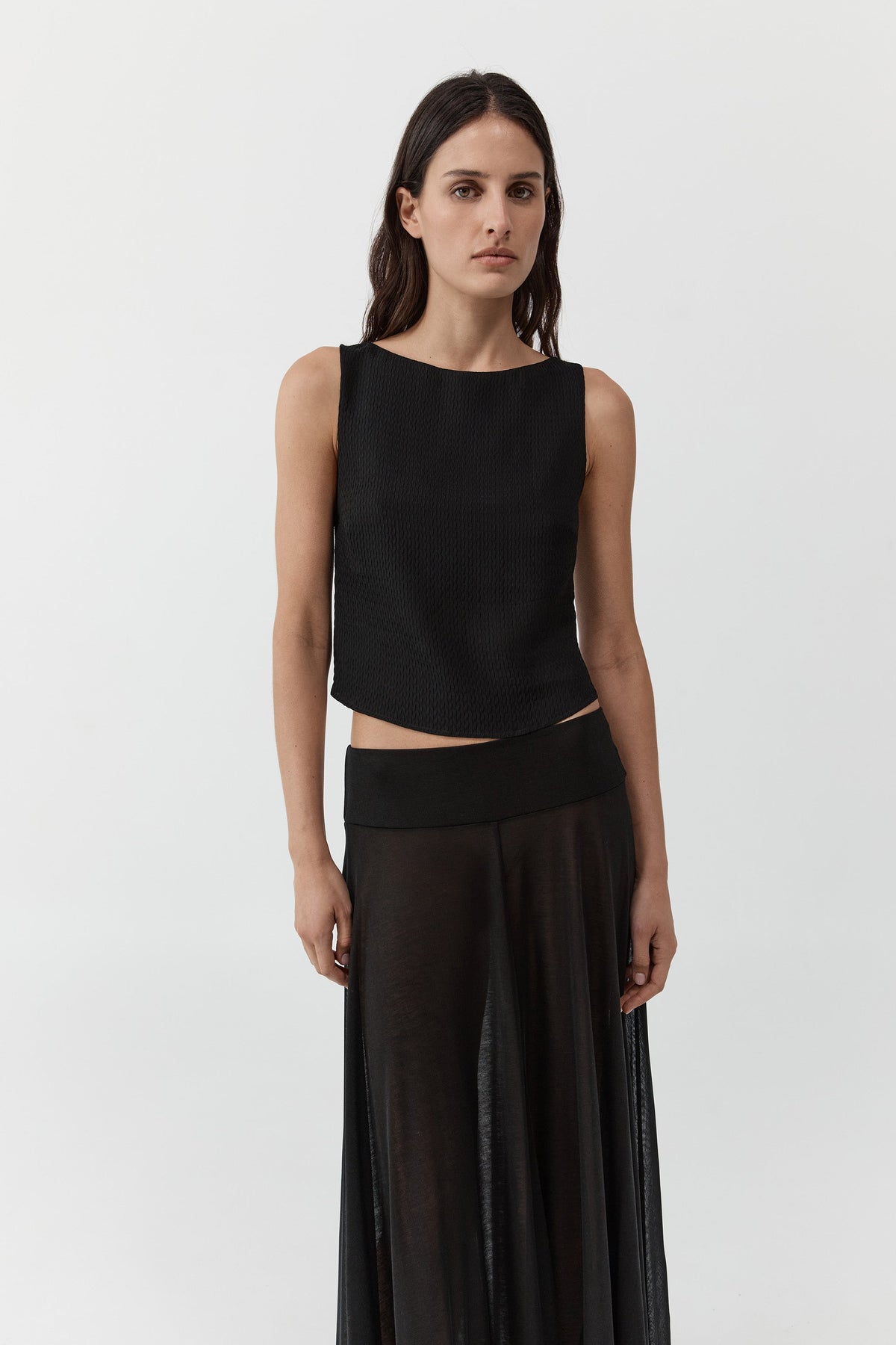 Textured Weave Top - Black