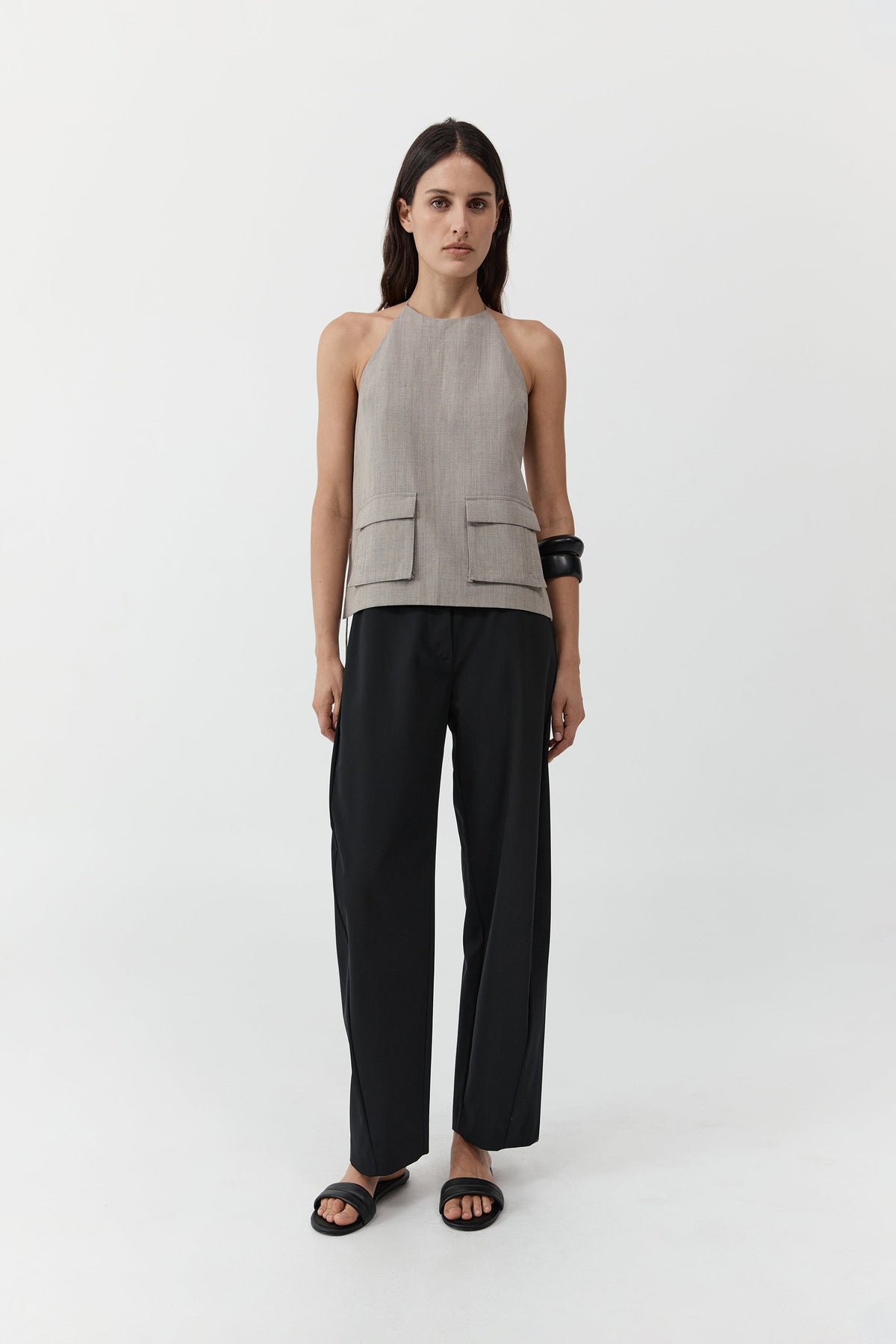 Utility Backless Top - Pebble Melange