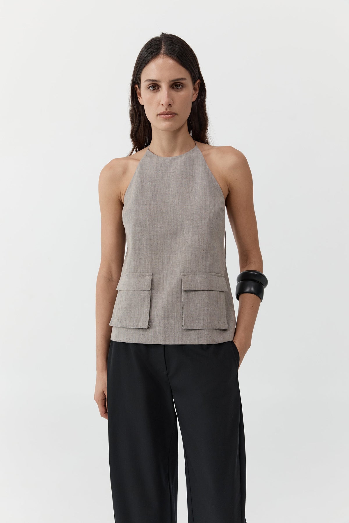 Utility Backless Top - Pebble Melange