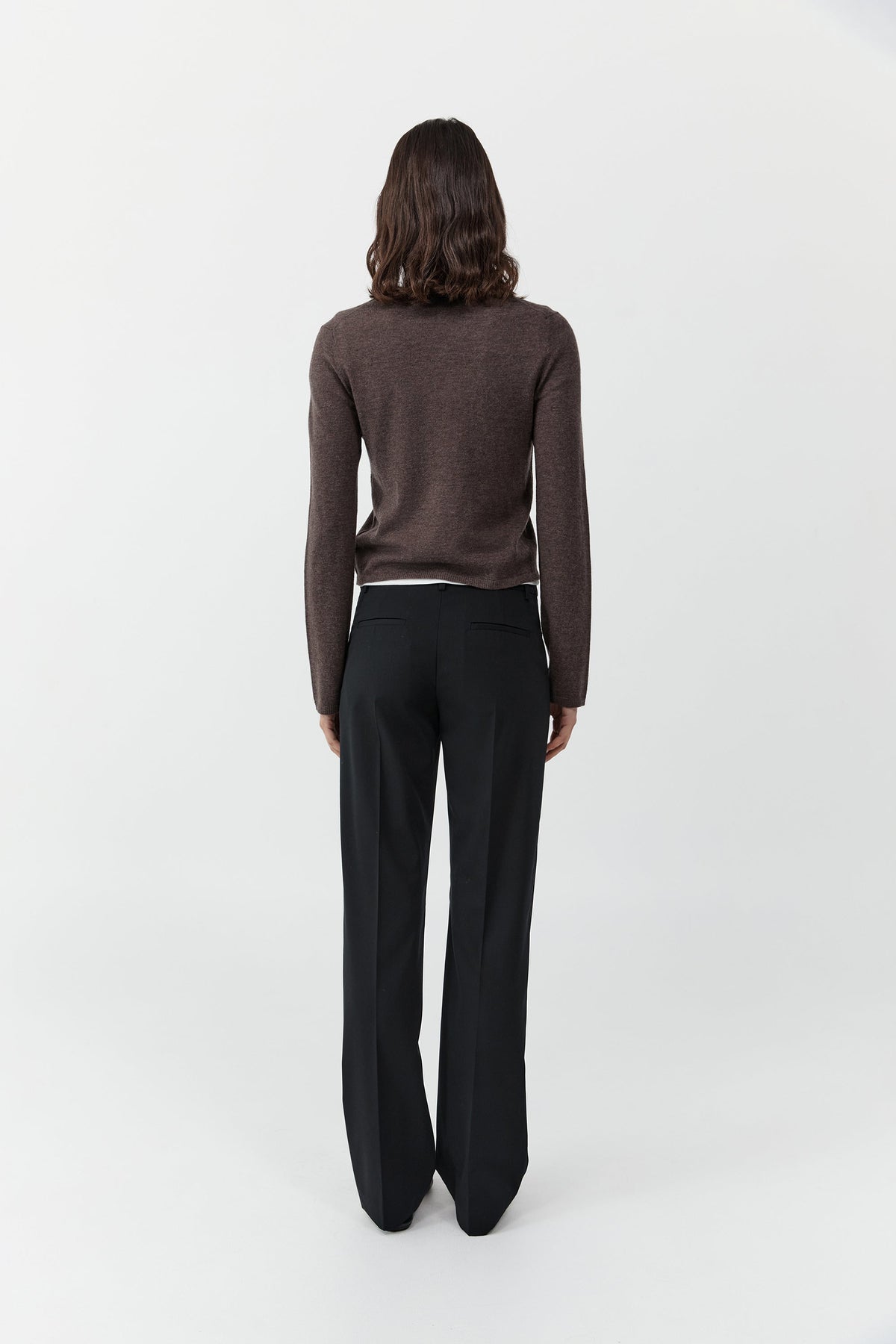 Fine Merino V Neck Sweater - Mulch