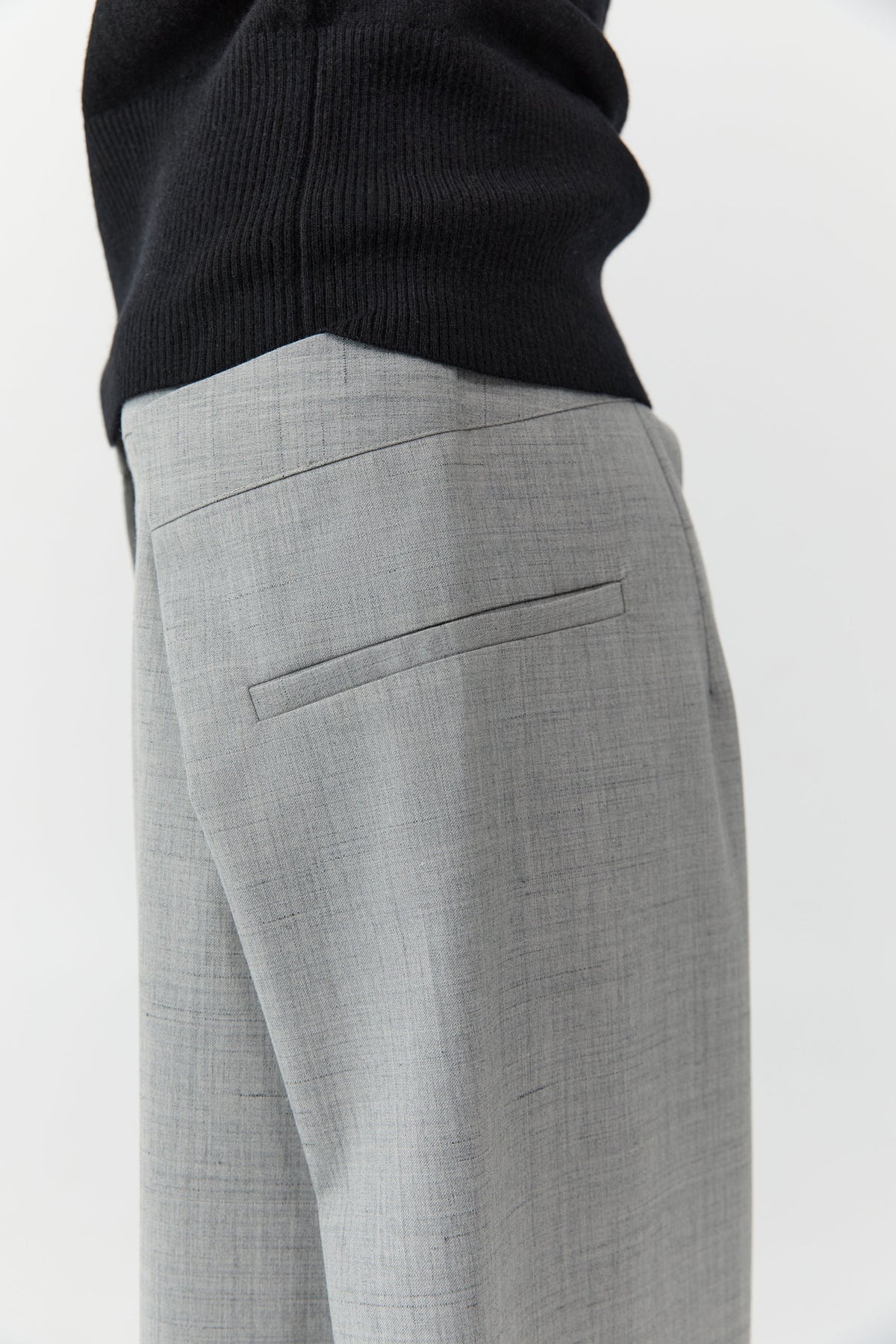 Tailored Fold Pants - Concrete