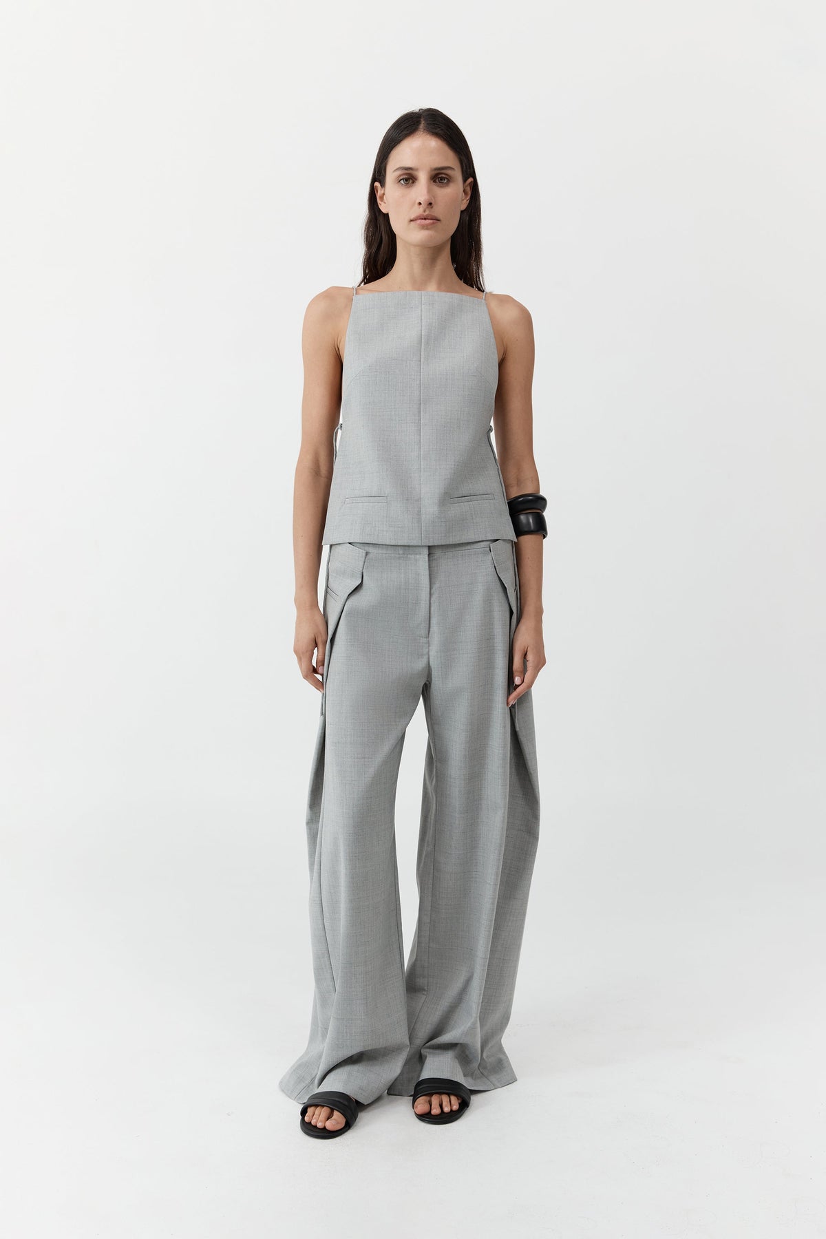 Tailored Fold Pants - Concrete