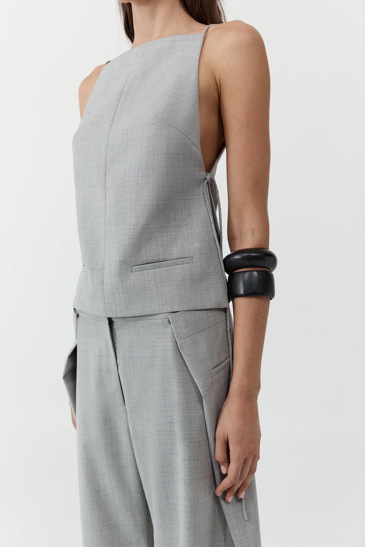 Square Side Tie Top - Concrete