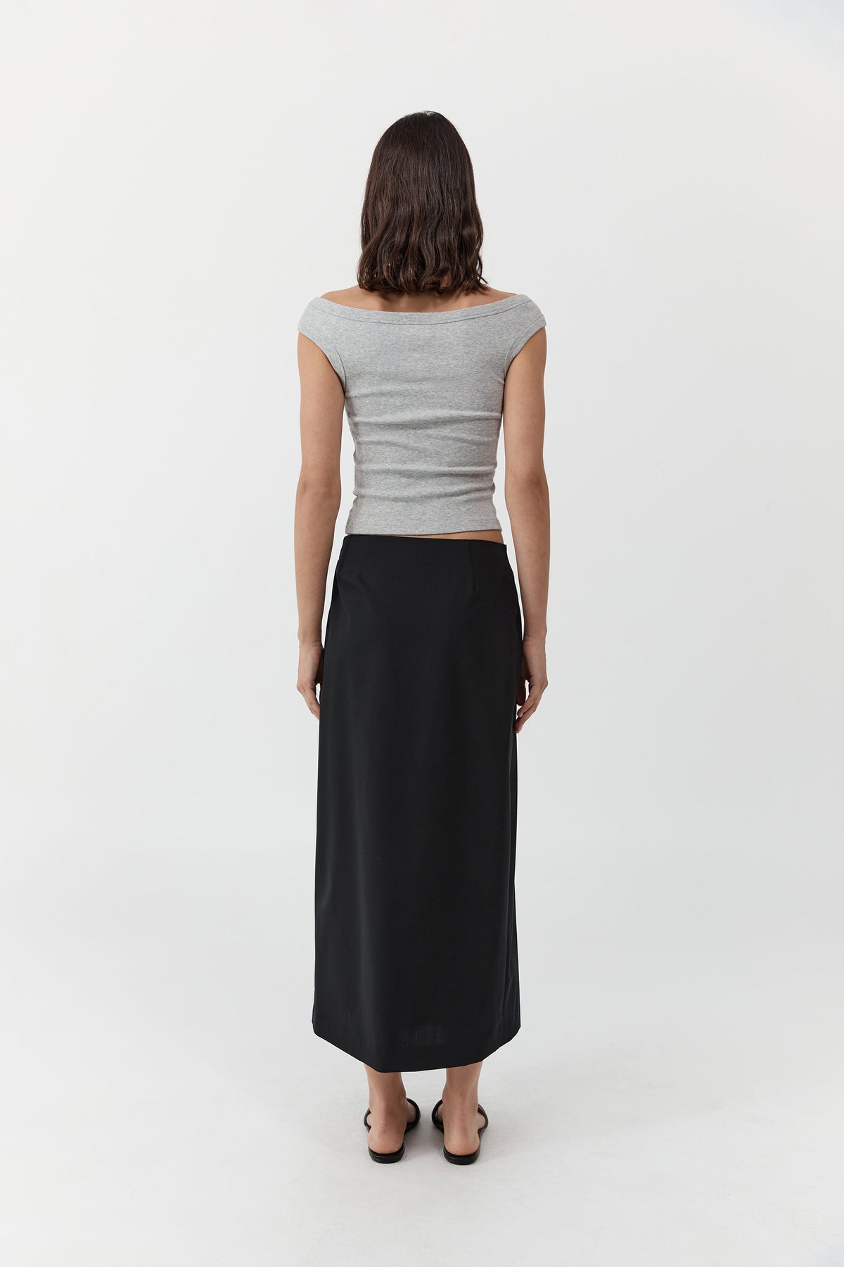 Tailored Wrap Skirt - Black
