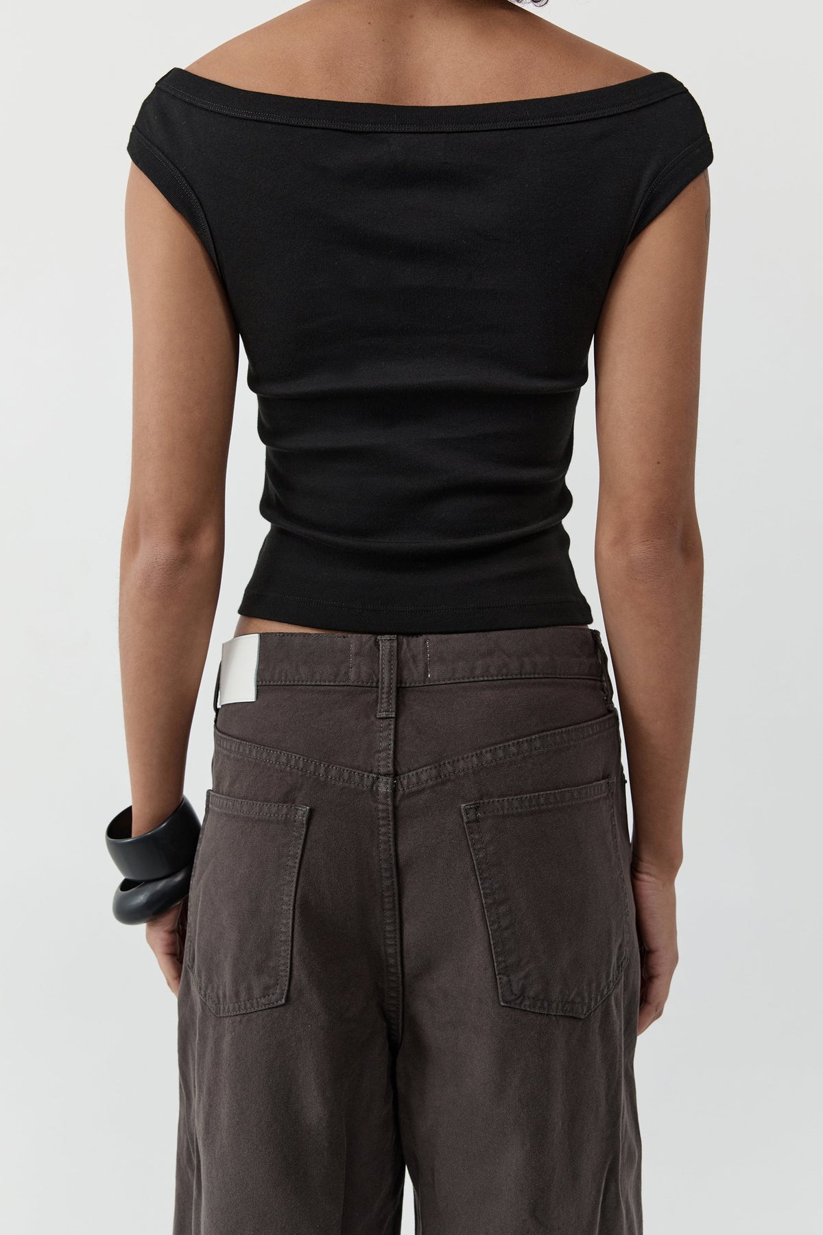 Canvas Mid Rise Barrel Jeans - Ash