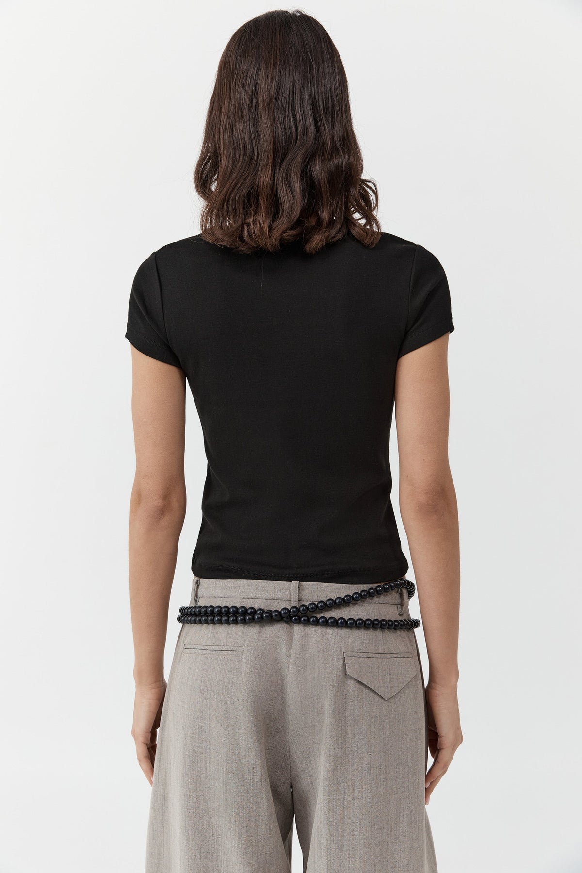 Organic Cotton V Neck Tee - Jet Black