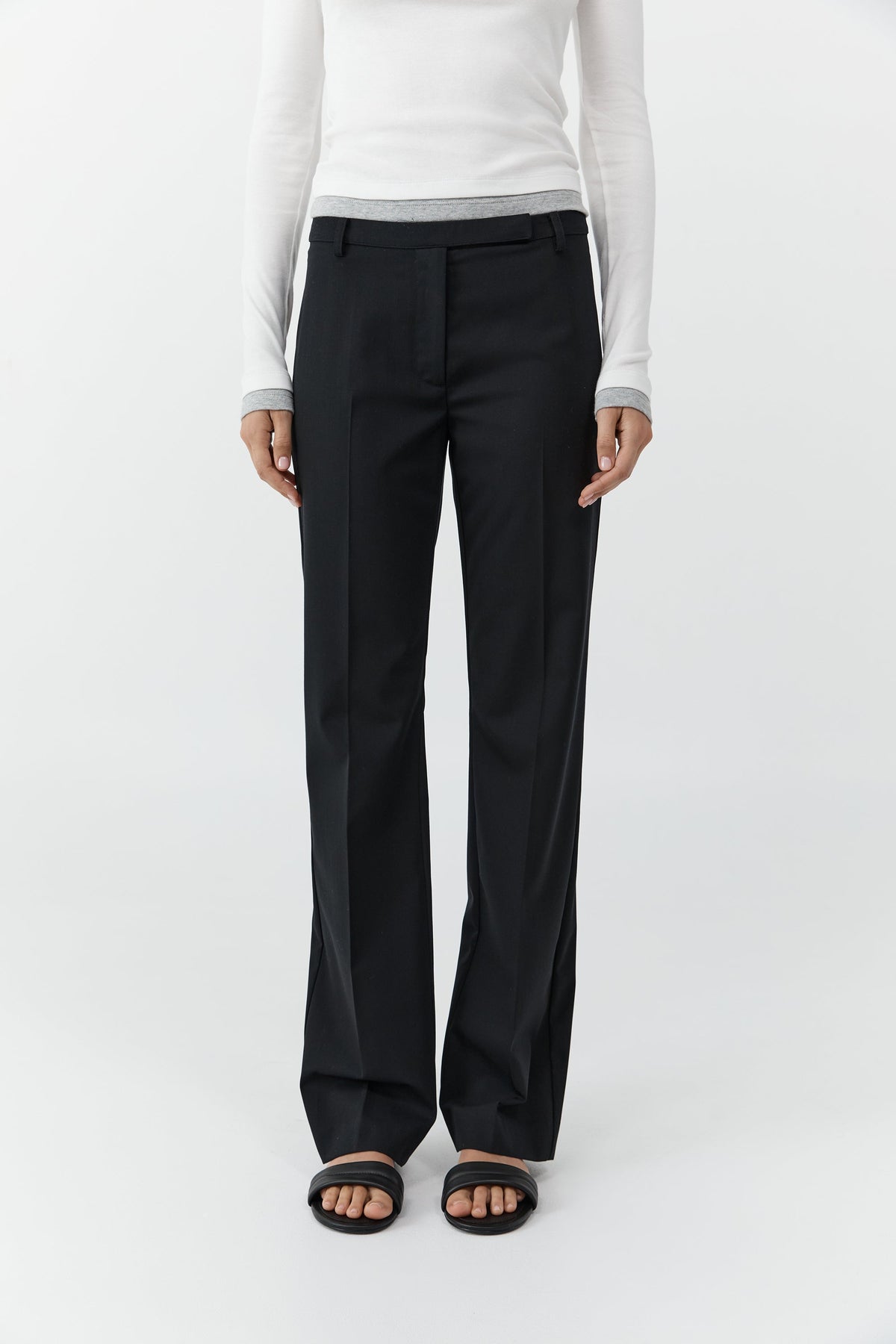 Fine Band 90s Pants - Black