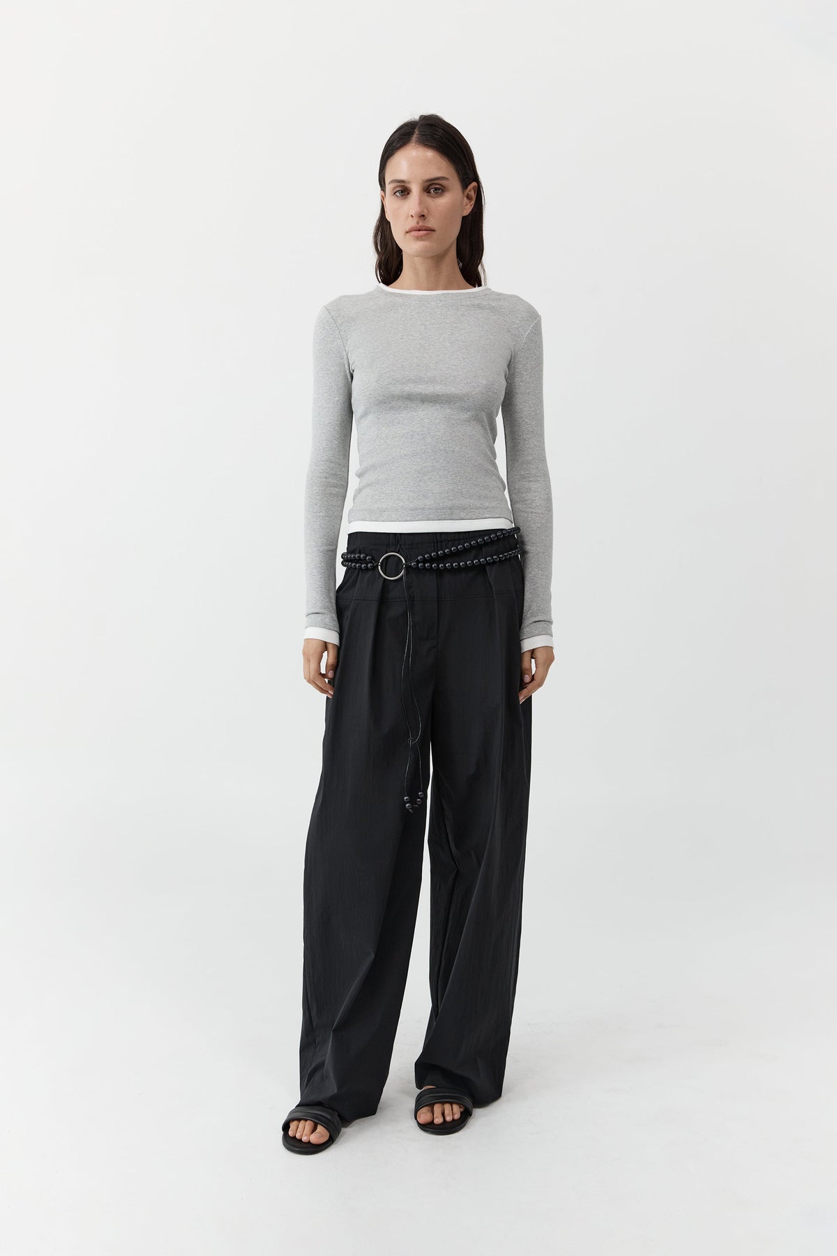 Relaxed Pleat Pants - Black