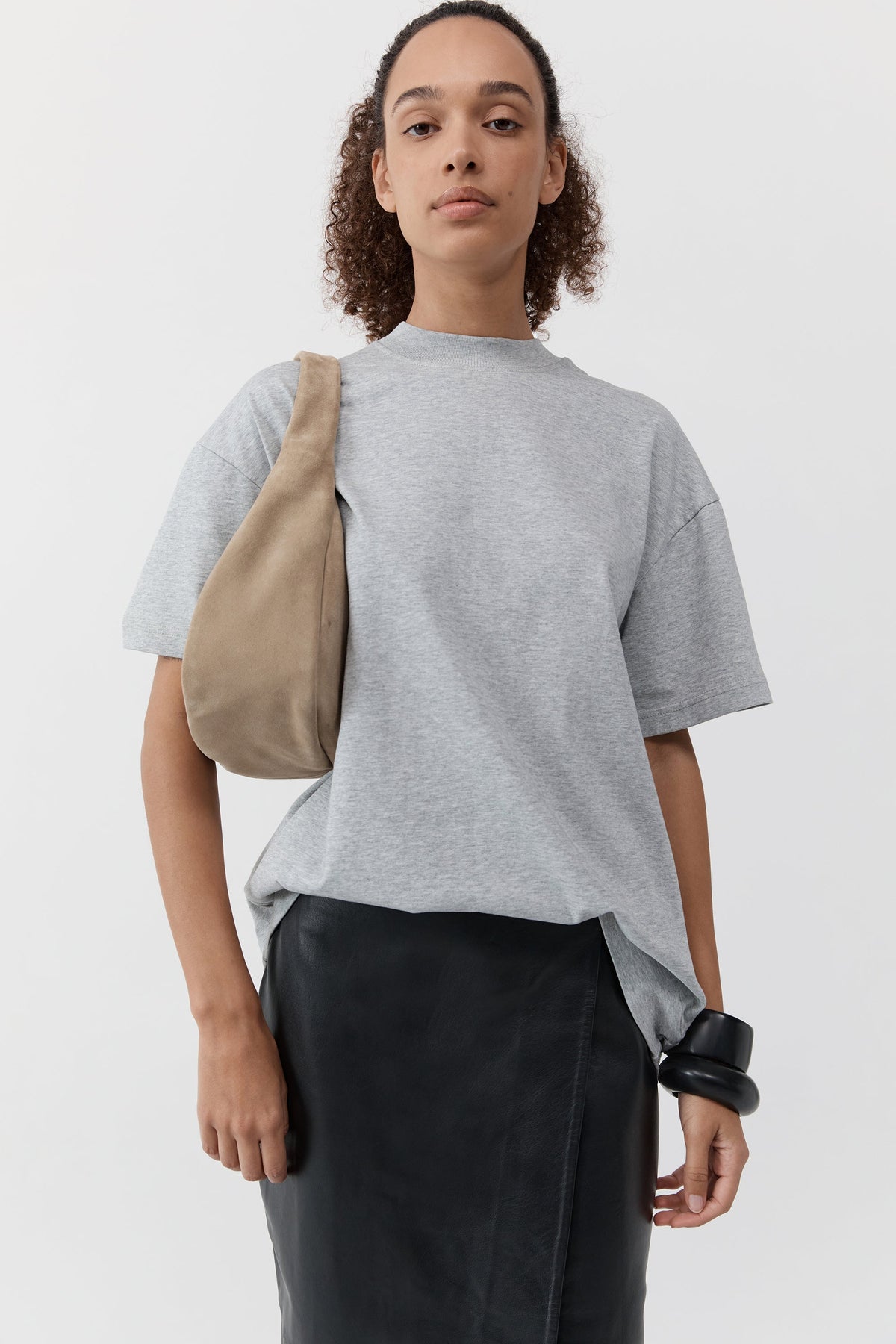 Suede Large Bon Bon Bag - Rock