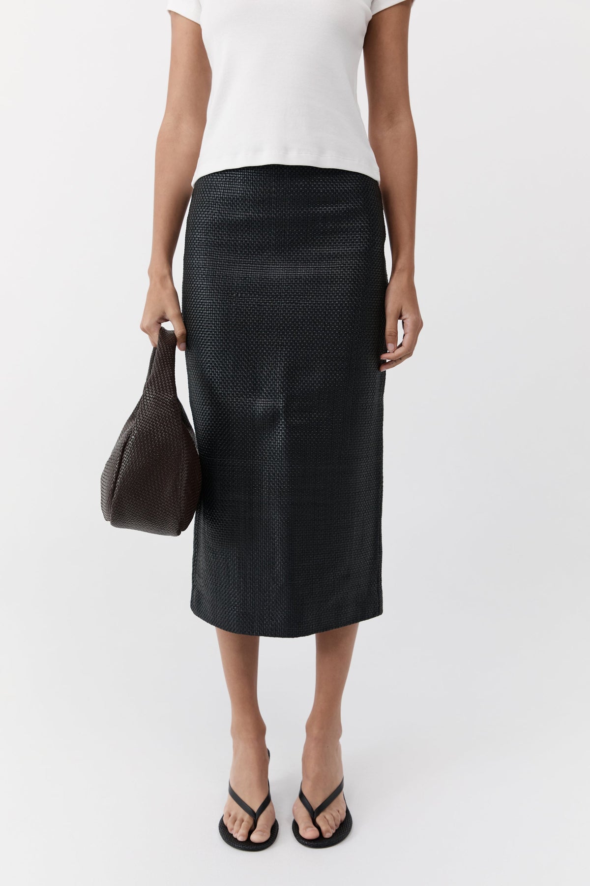 Woven Large Bon Bon Bag - Coffee