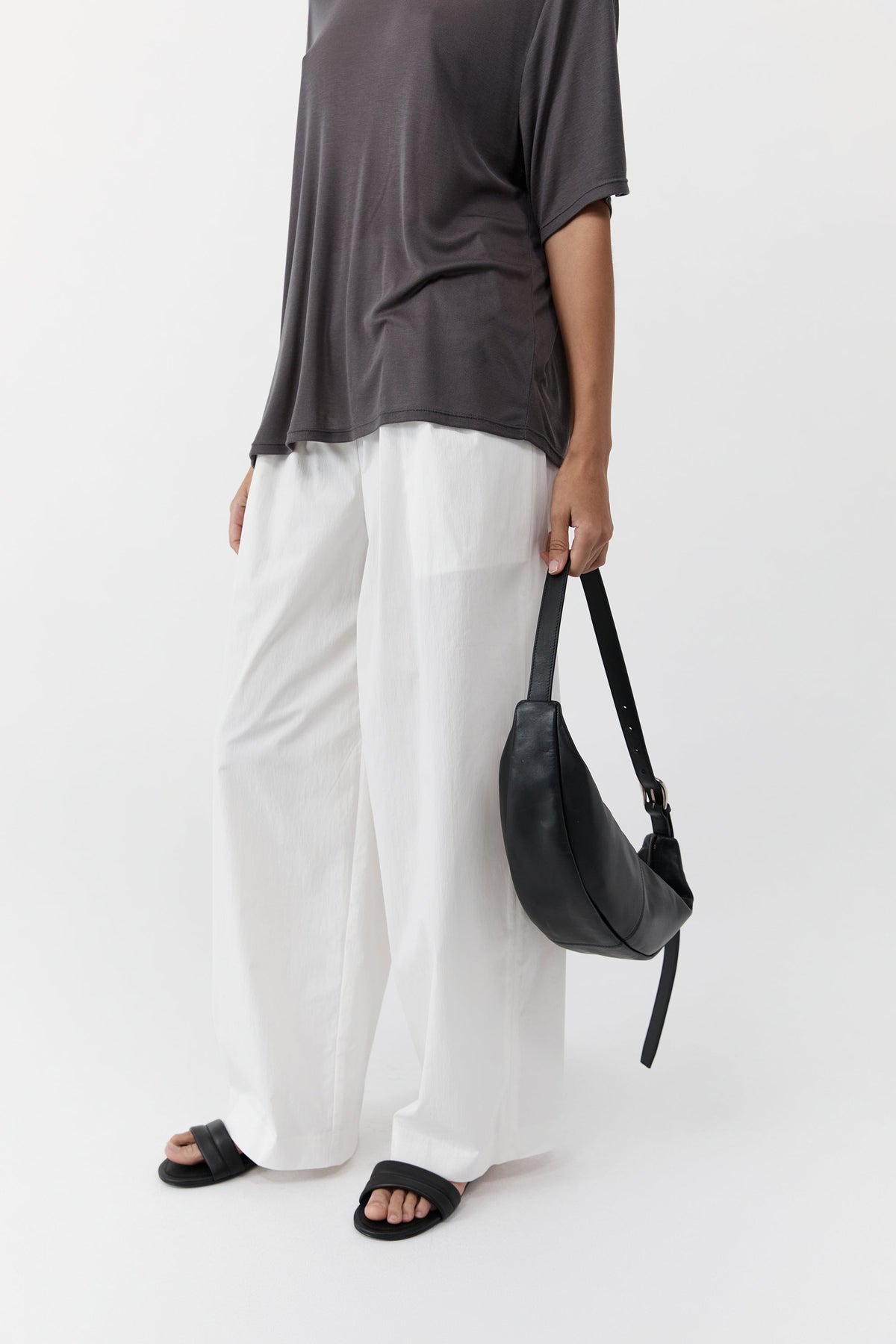 Adjustable Slim Crescent Bag - Black