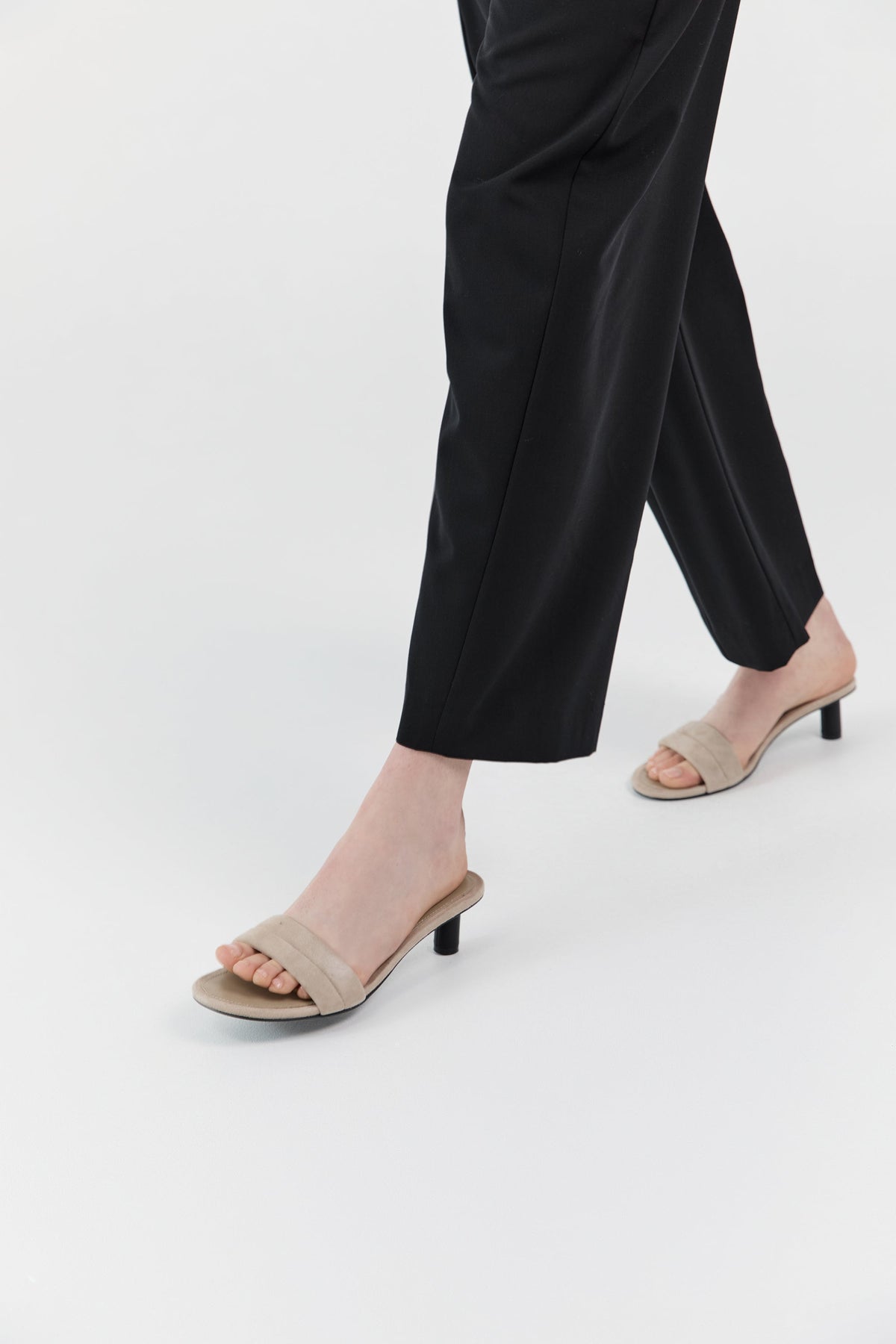 Suede Stitch Detail Heel - Rock