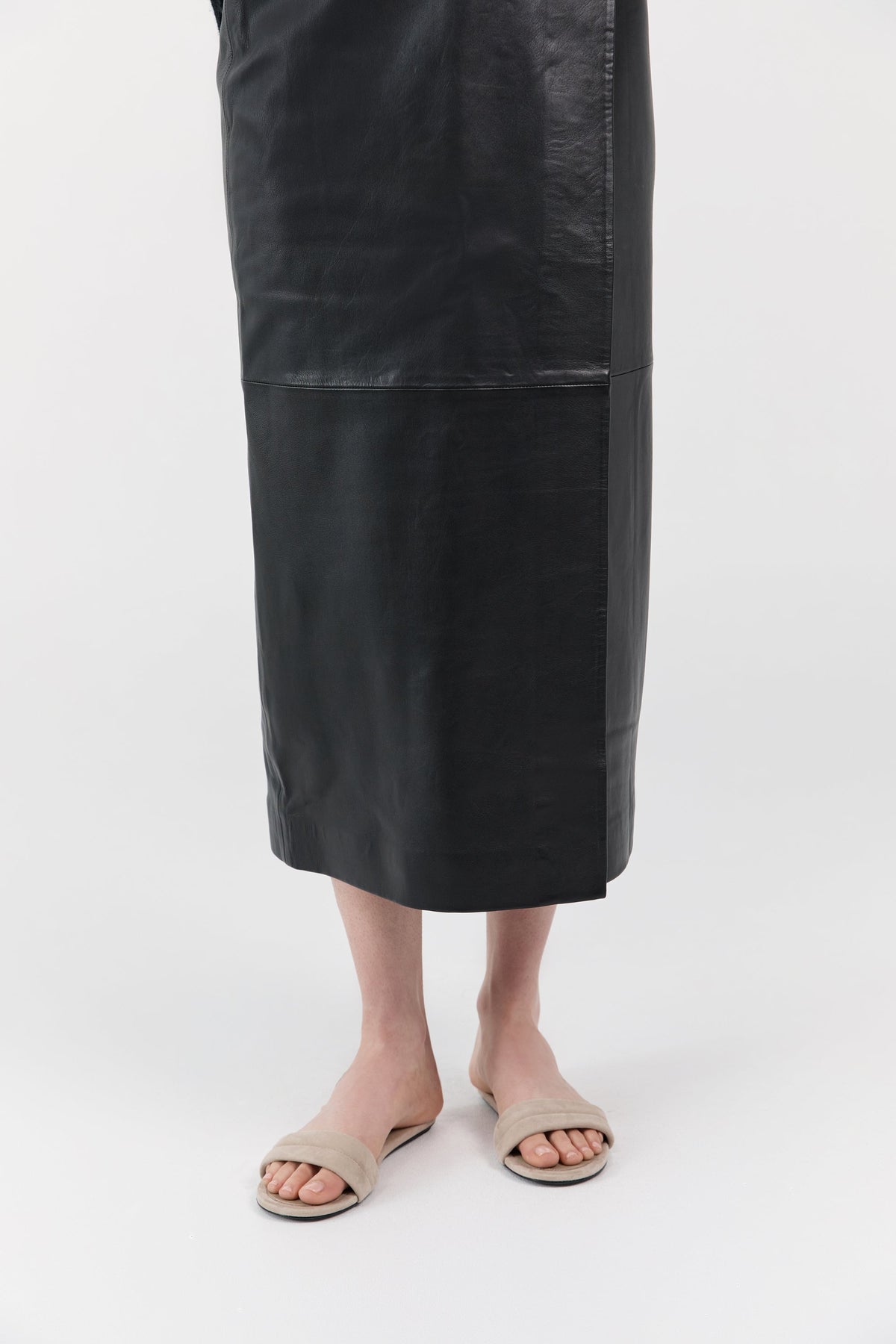 Suede Stitch Detail Slide - Rock