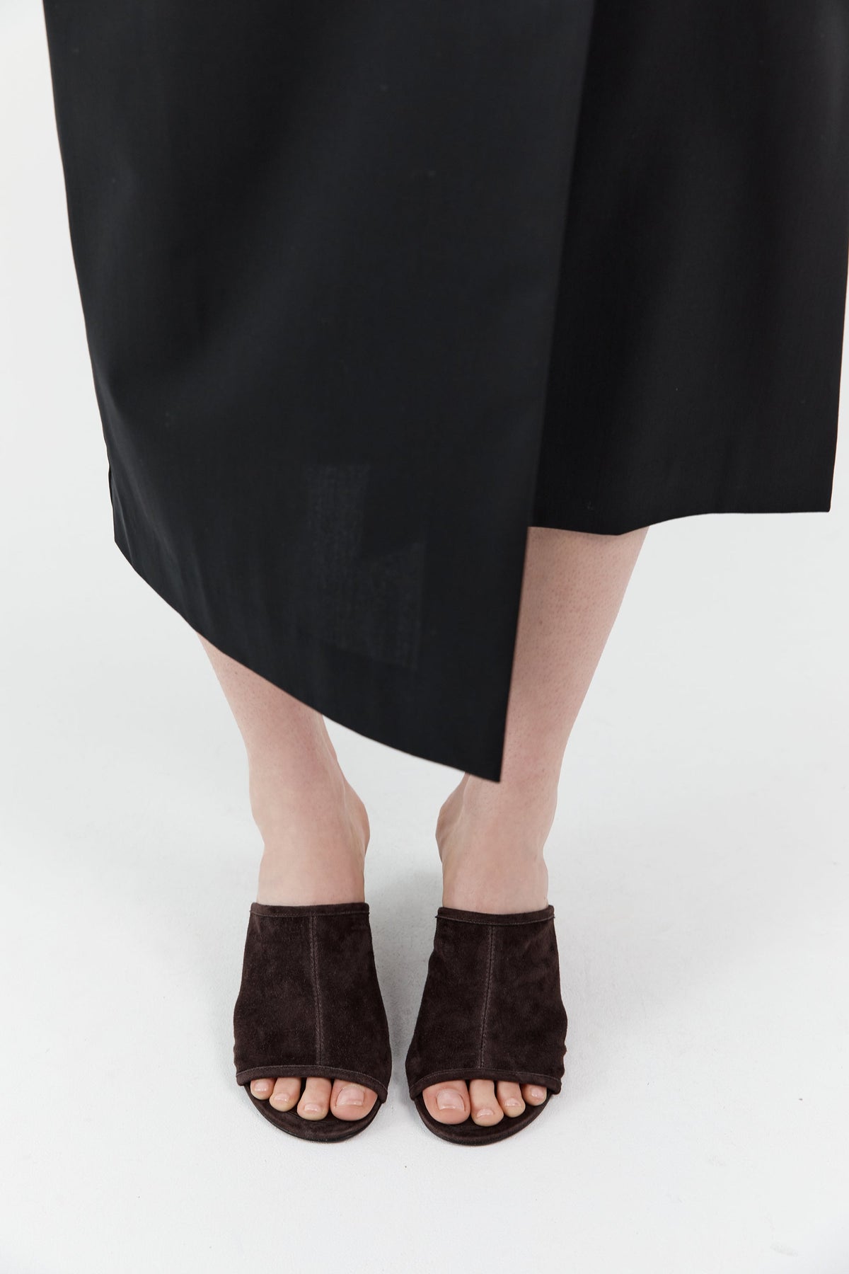 Suede Bandeau Wedge - Coffee