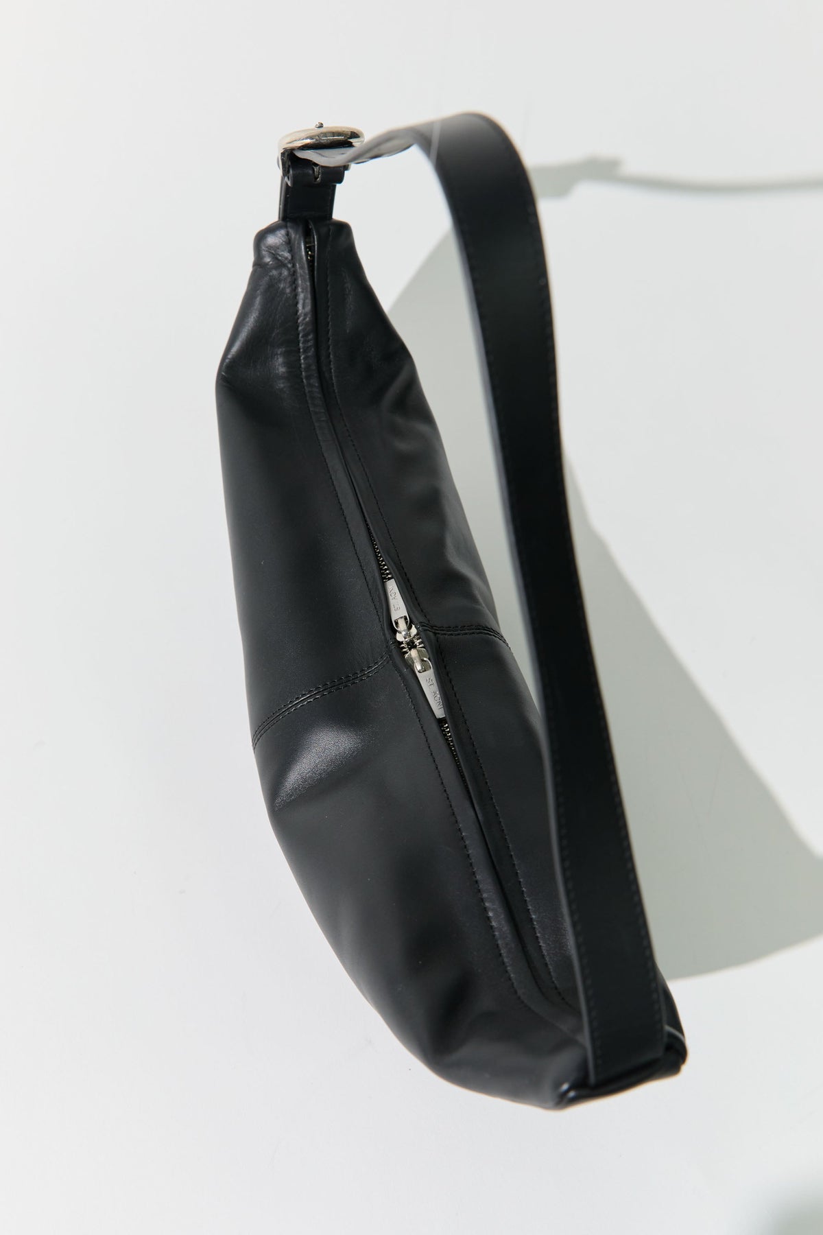 Adjustable Slim Crescent Bag - Black