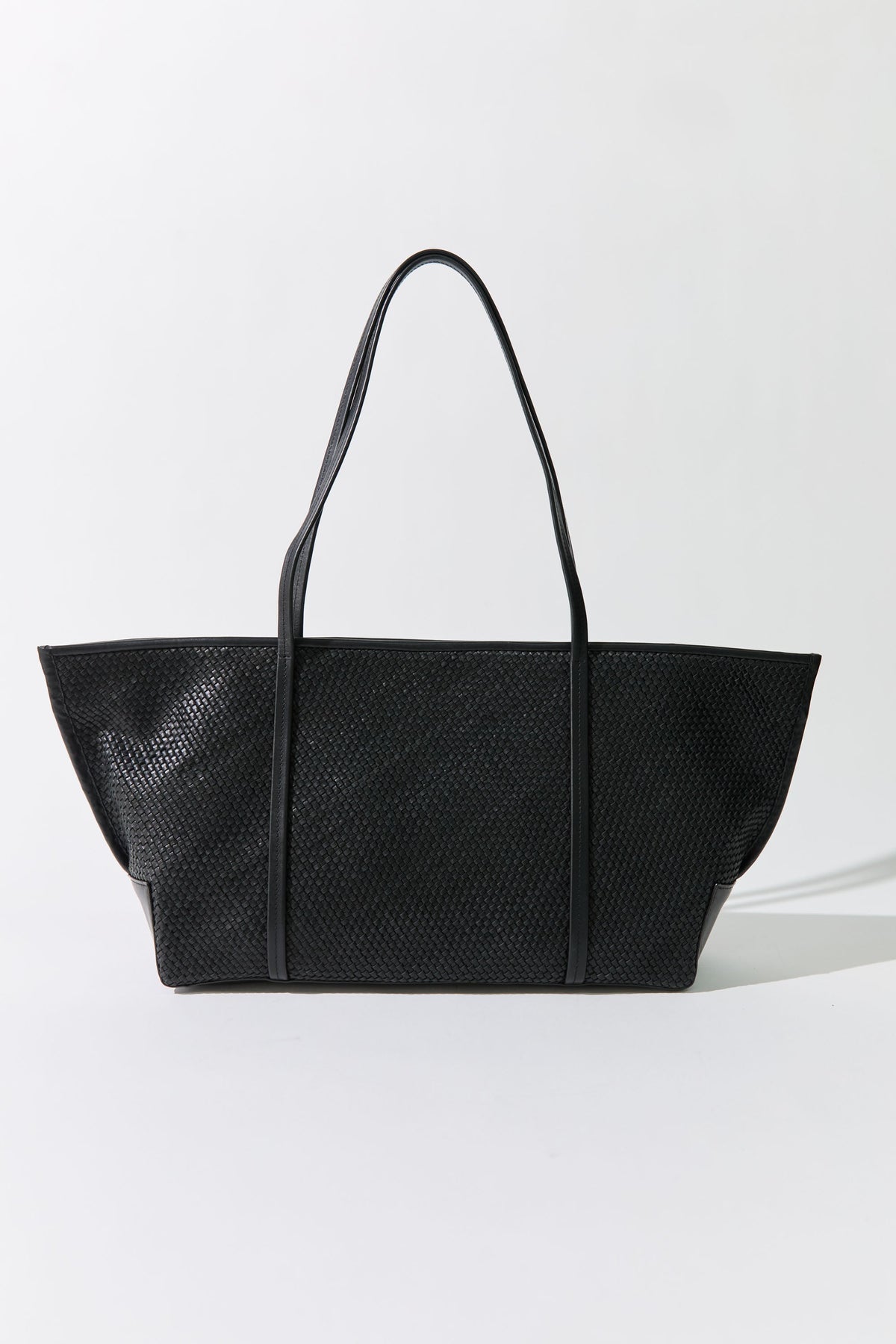 Woven Bateau Tote - Black