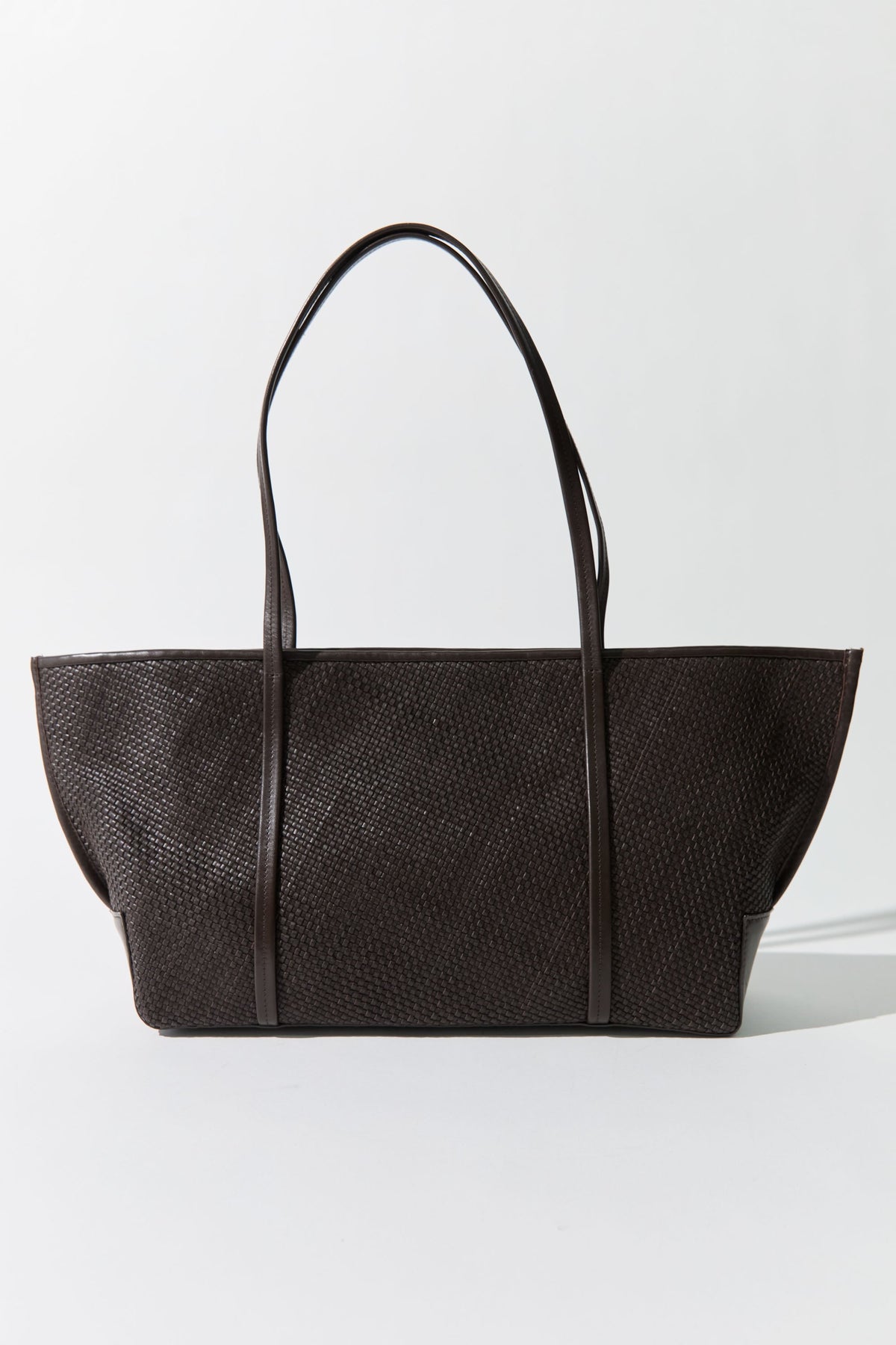 Woven Bateau Tote - Coffee