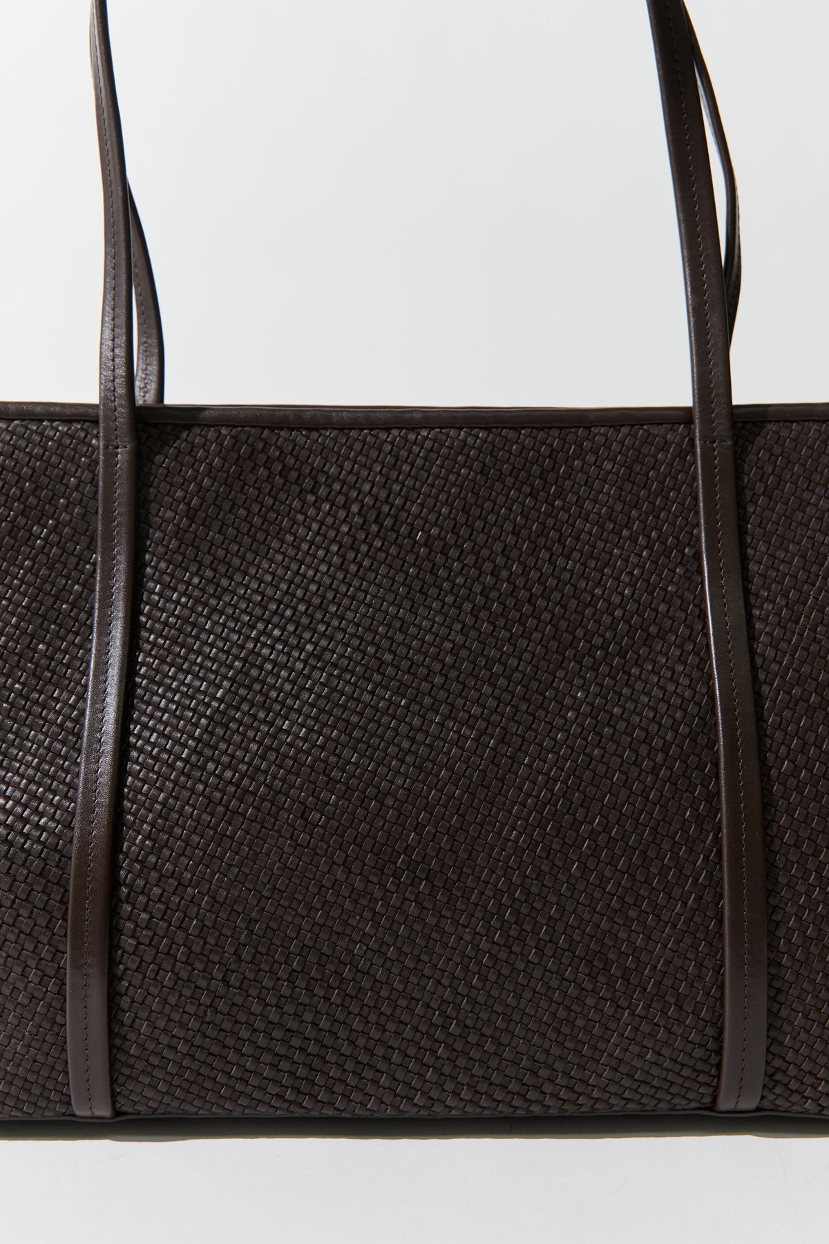 Woven Bateau Tote - Coffee