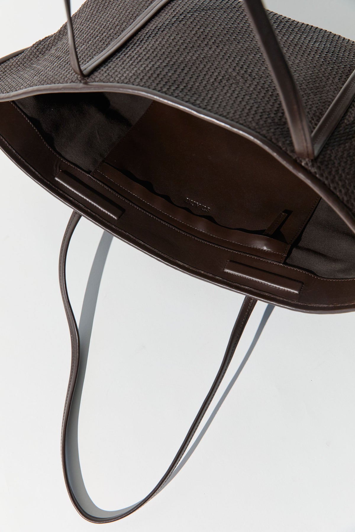 Woven Bateau Tote - Coffee