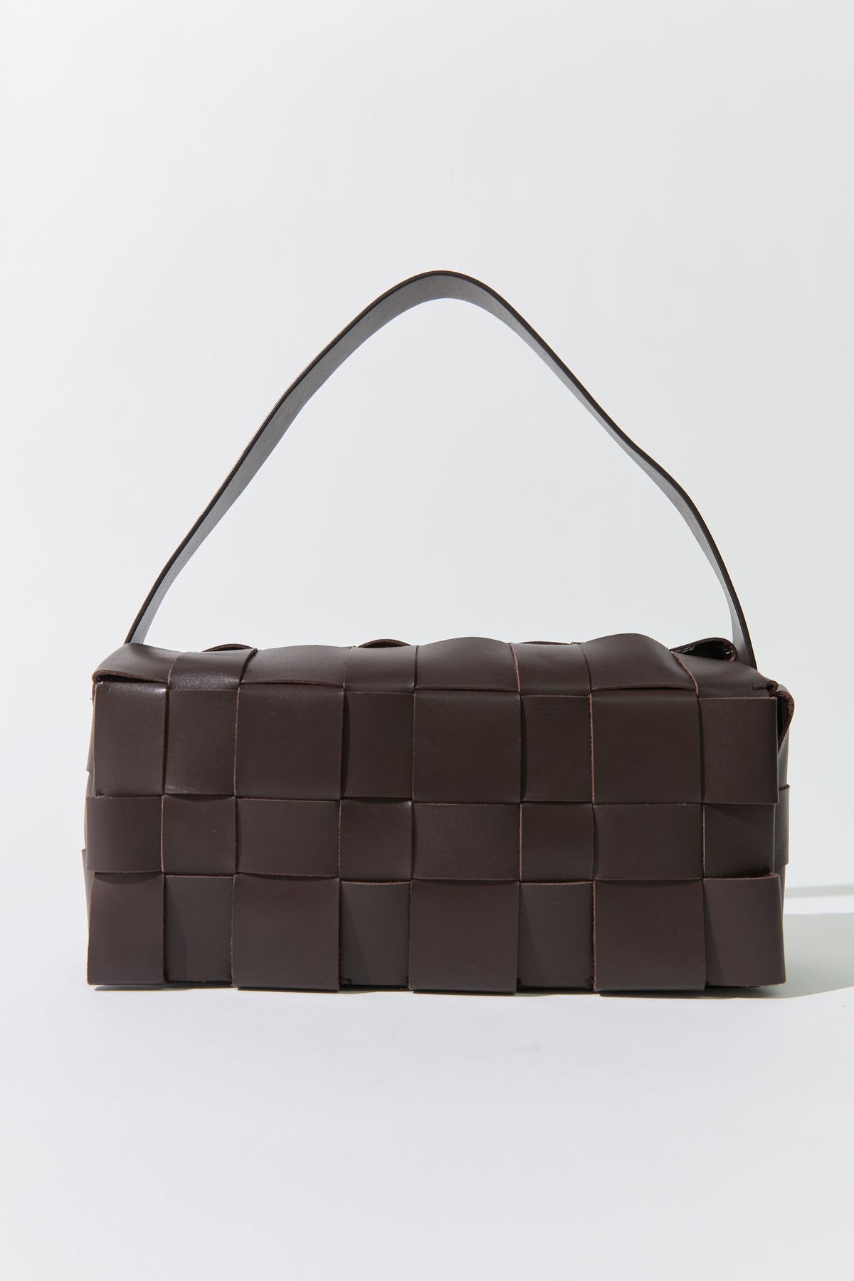 Woven Envelope Slim Tote - Chocolate