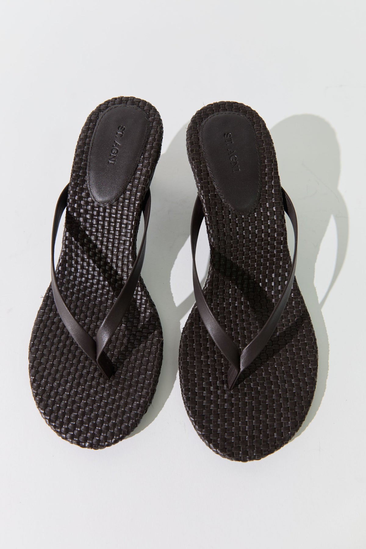 Woven Thong Heel - Coffee