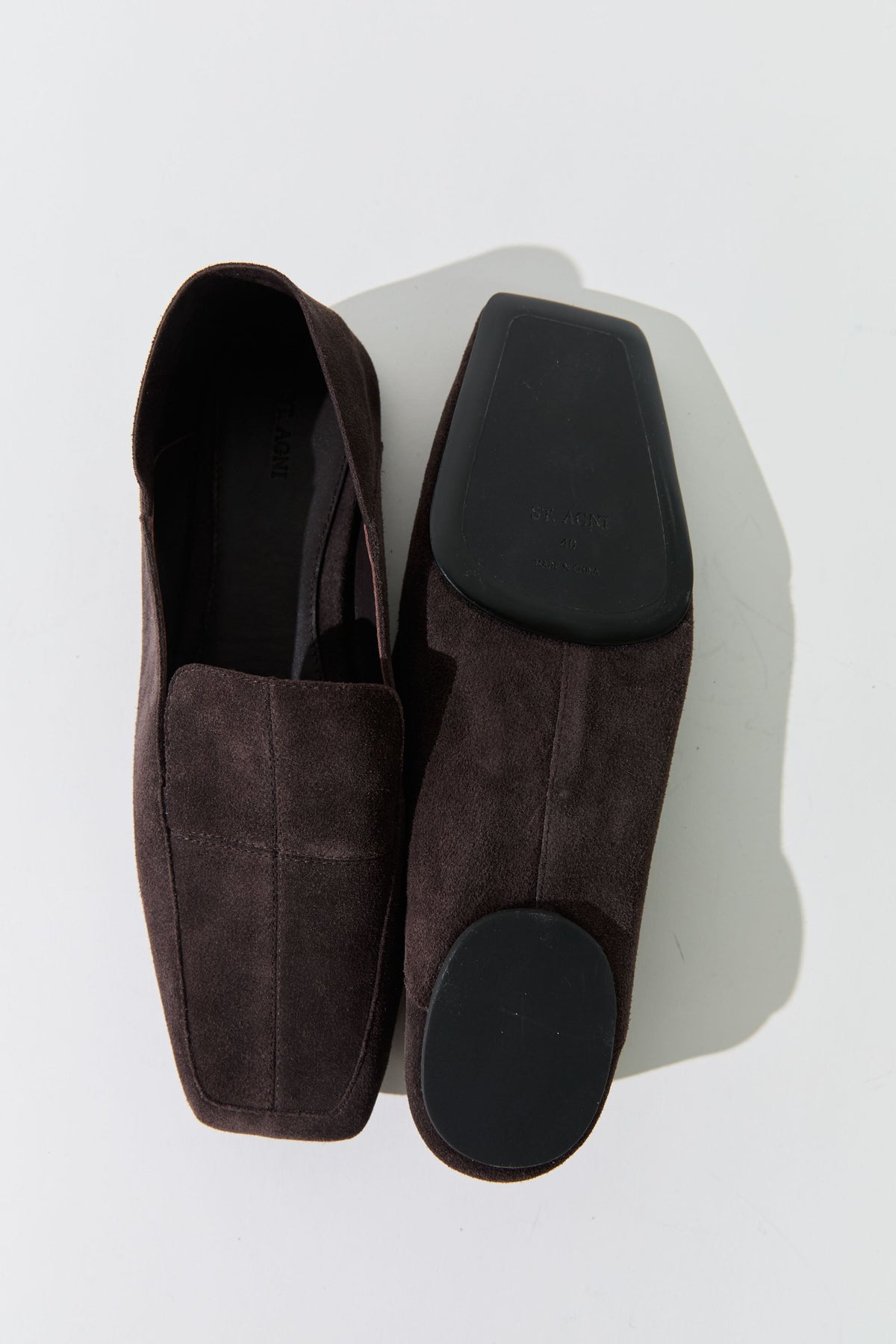 Suede Minimal Flat Loafer - Coffee
