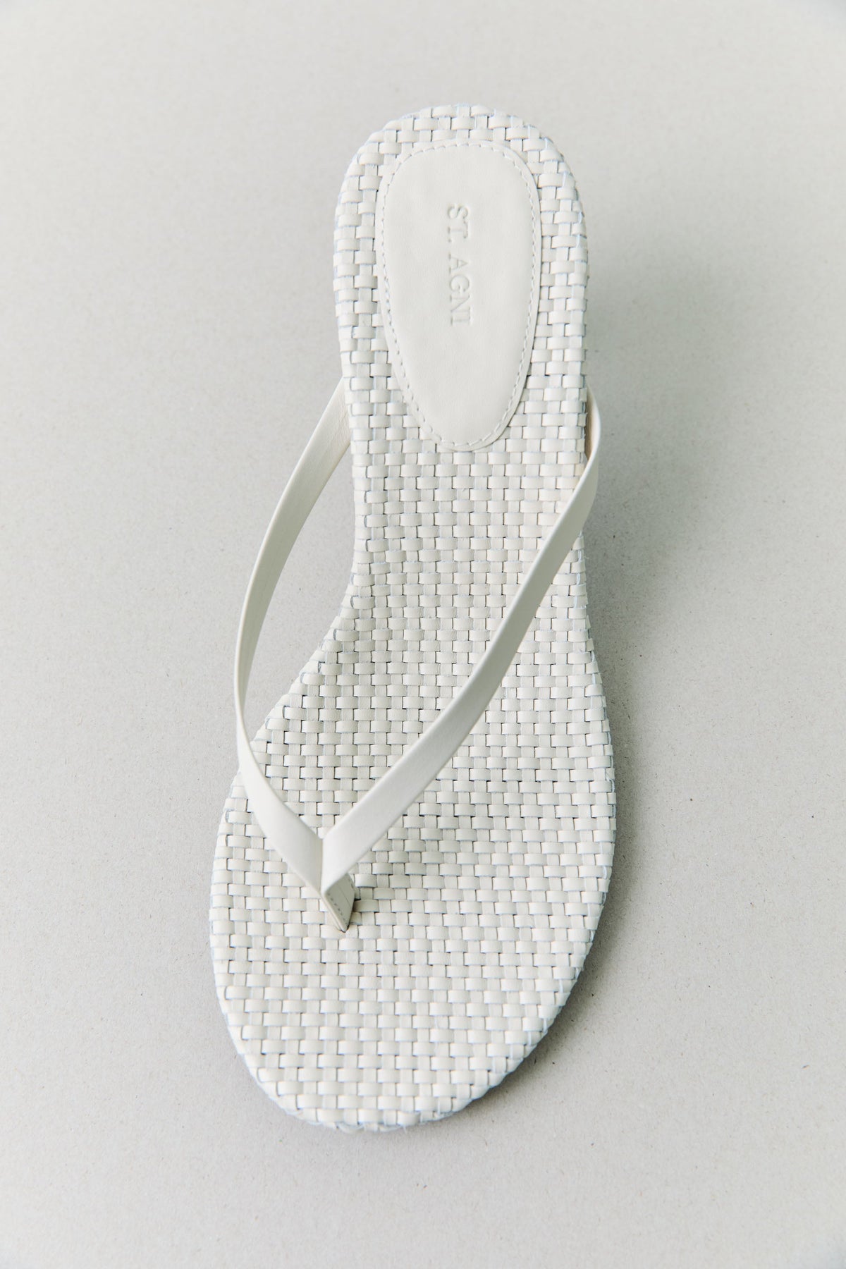 Woven Thong Heel - Ecru
