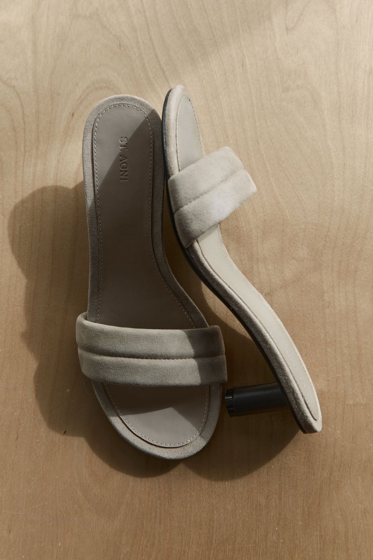 Suede Stitch Detail Heel - Rock