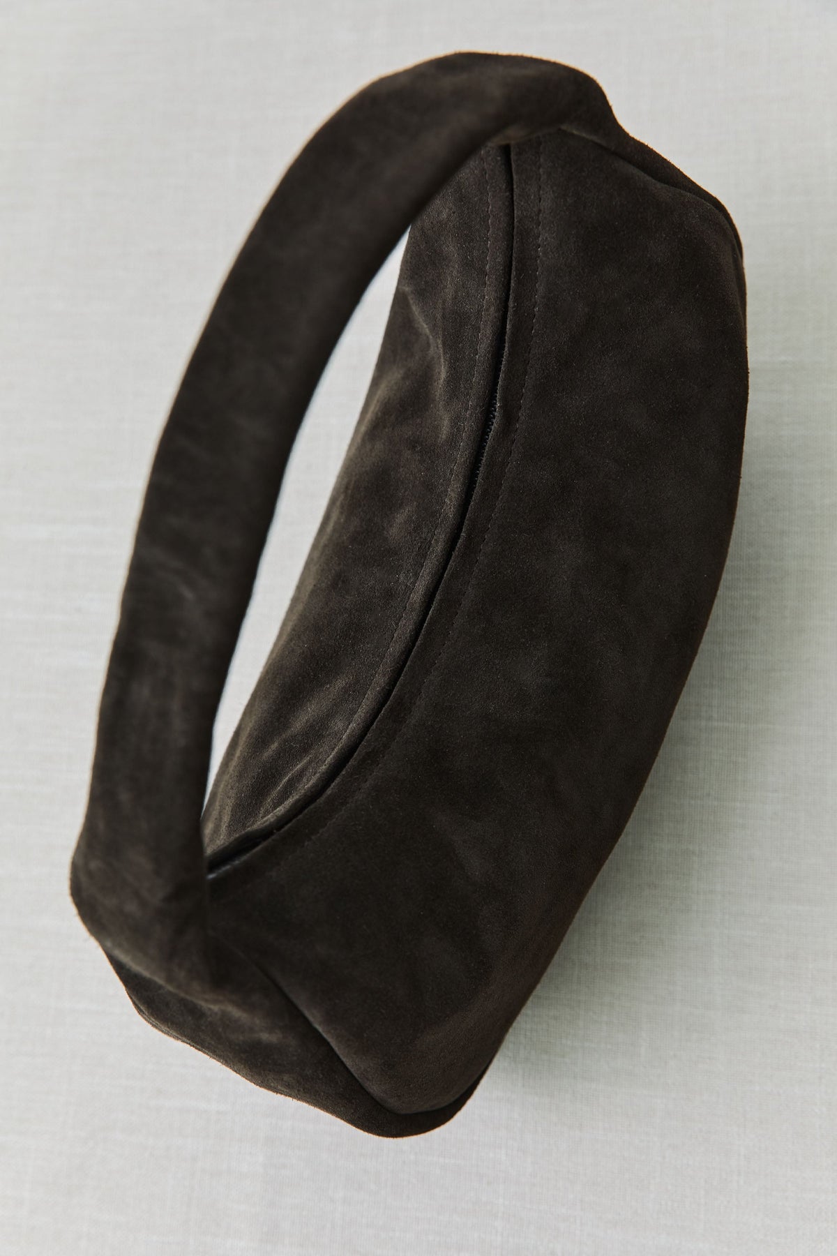Suede Large Bon Bon Bag - Coffee