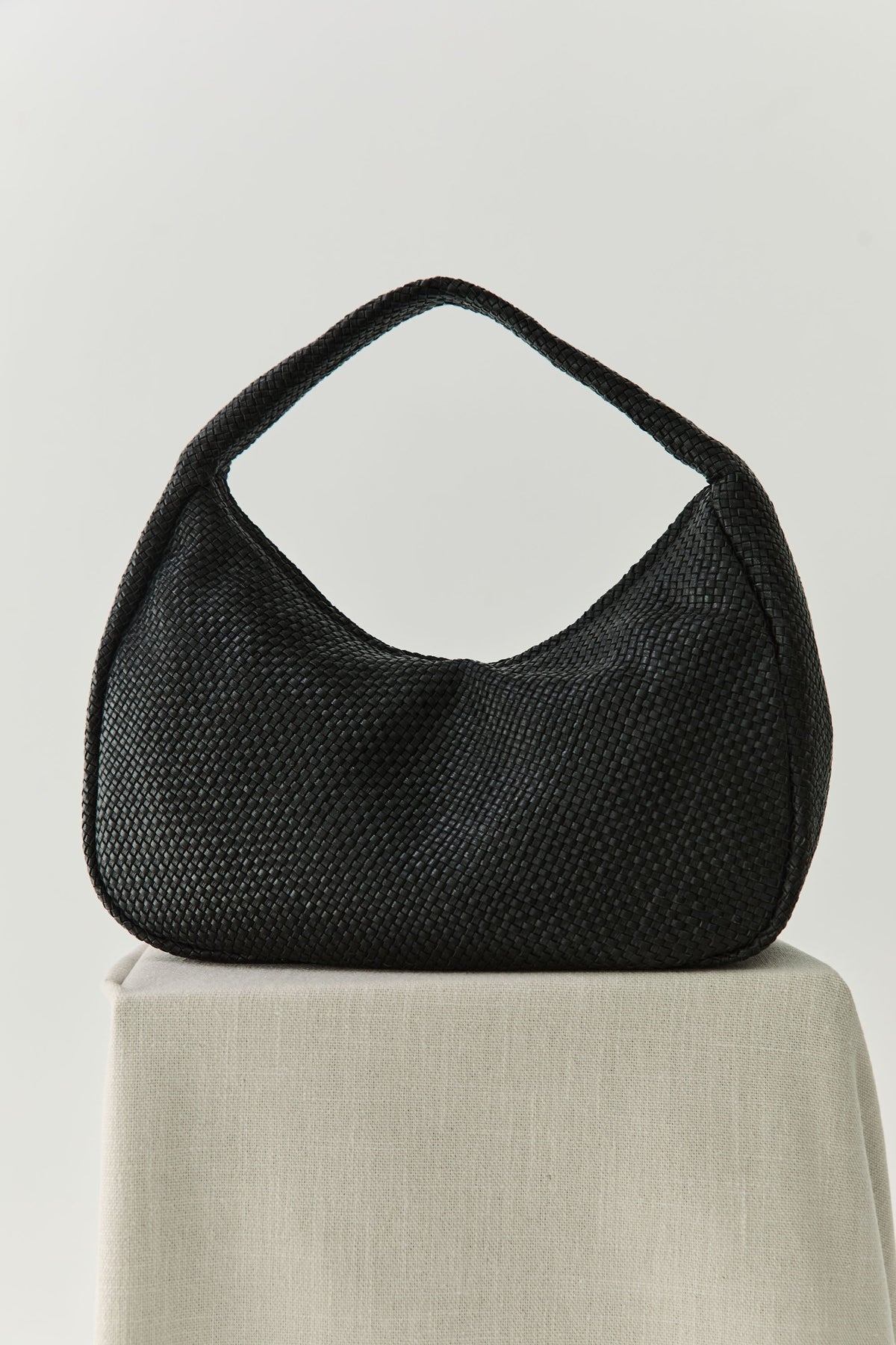 Woven Large Bon Bon Bag - Black