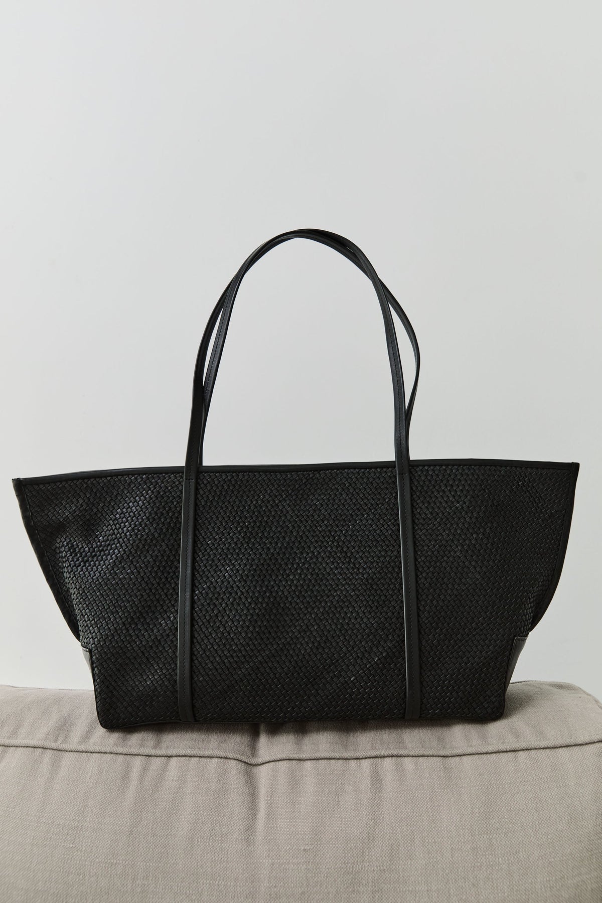 Woven Bateau Tote - Black