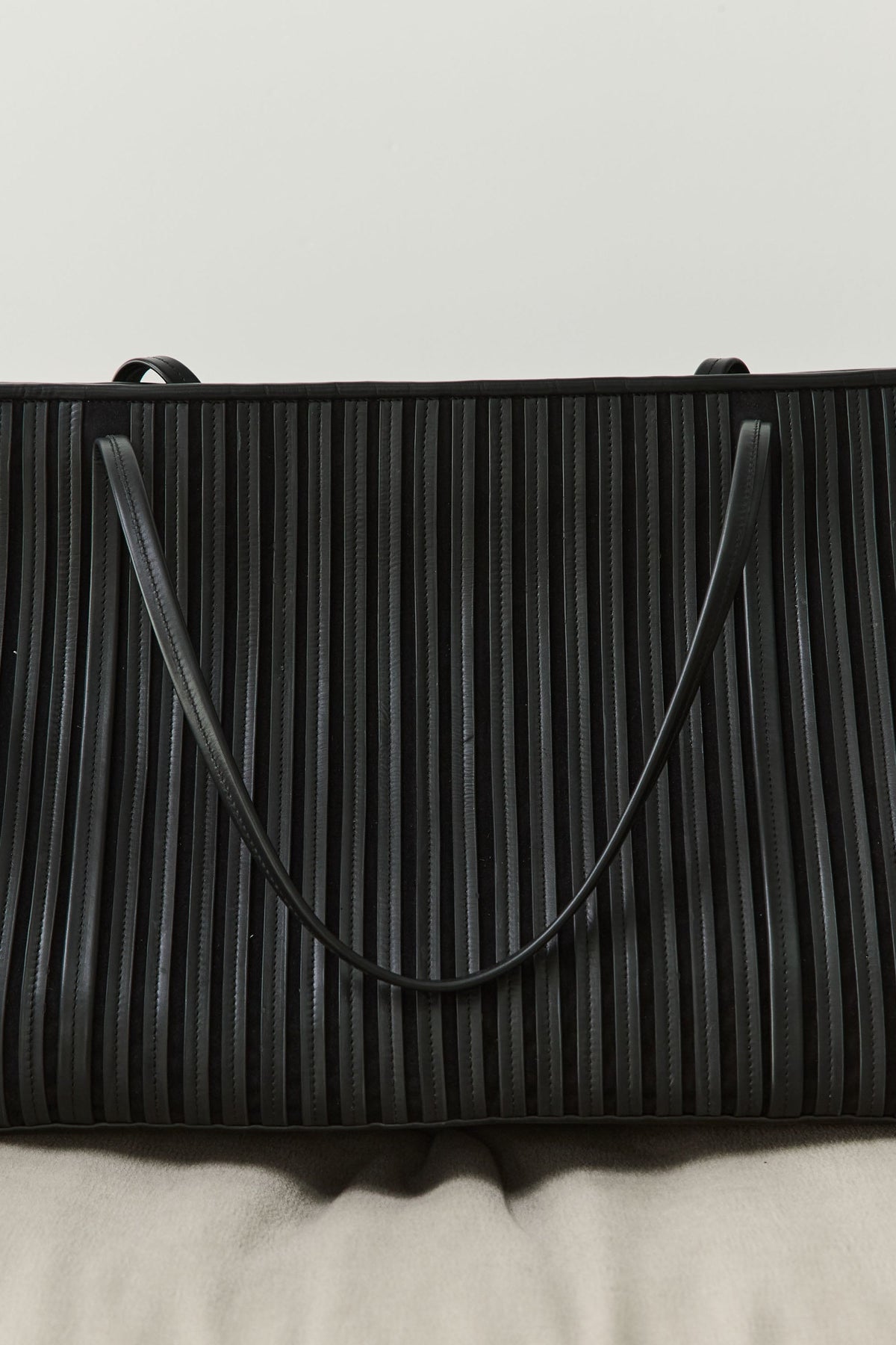 Large Linea Stitch Bateau Tote - Black