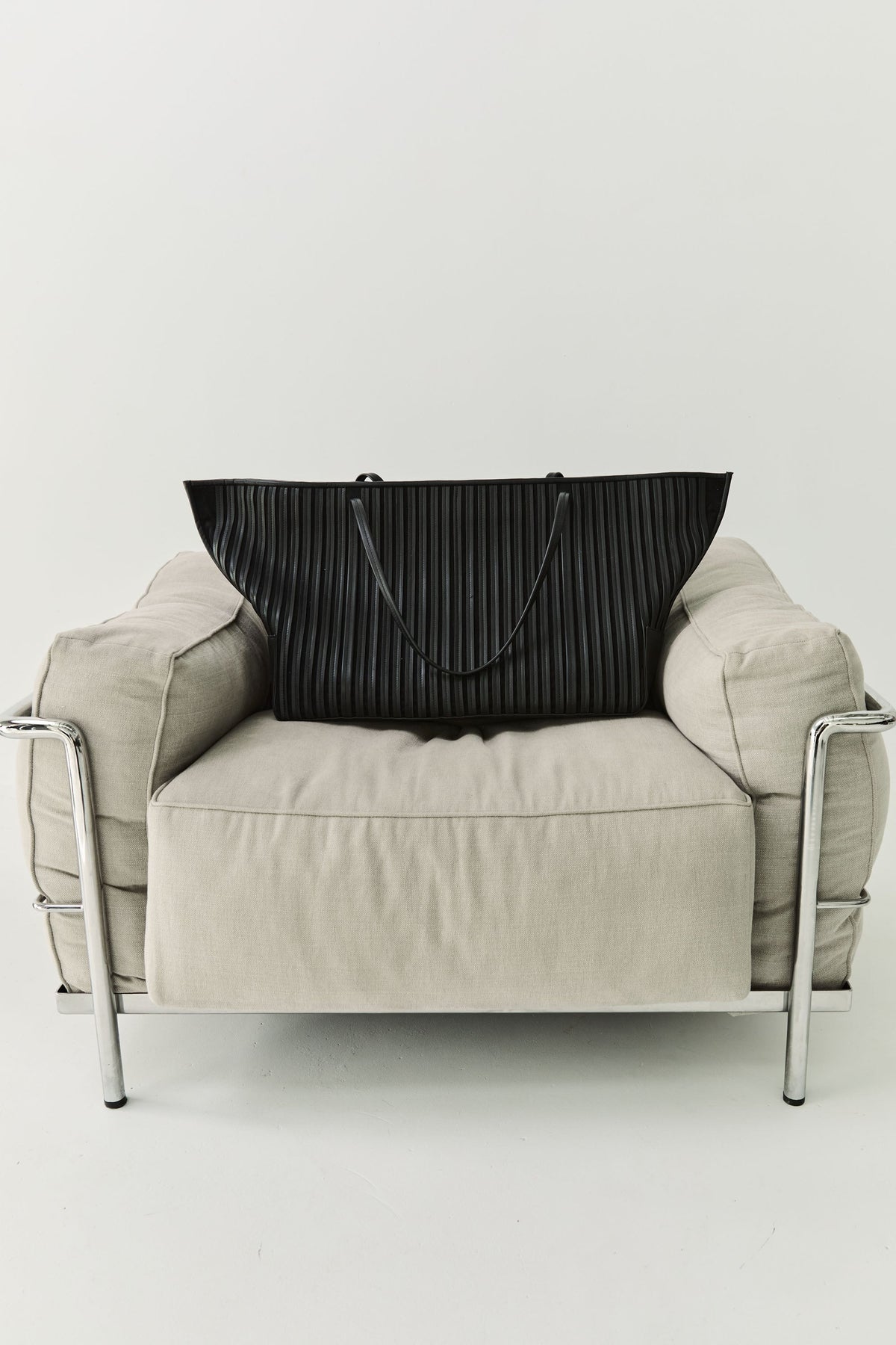 Large Linea Stitch Bateau Tote - Black