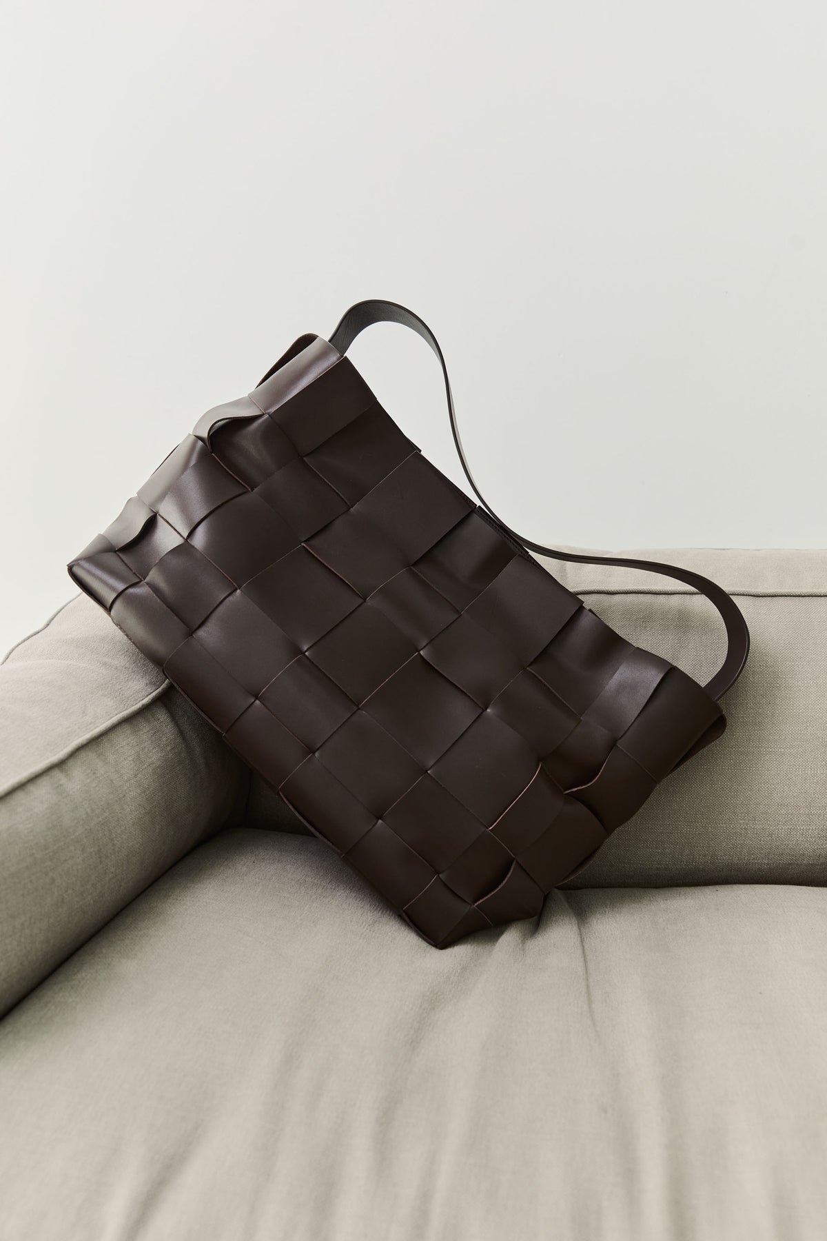 Woven Large Tote - Chocolate