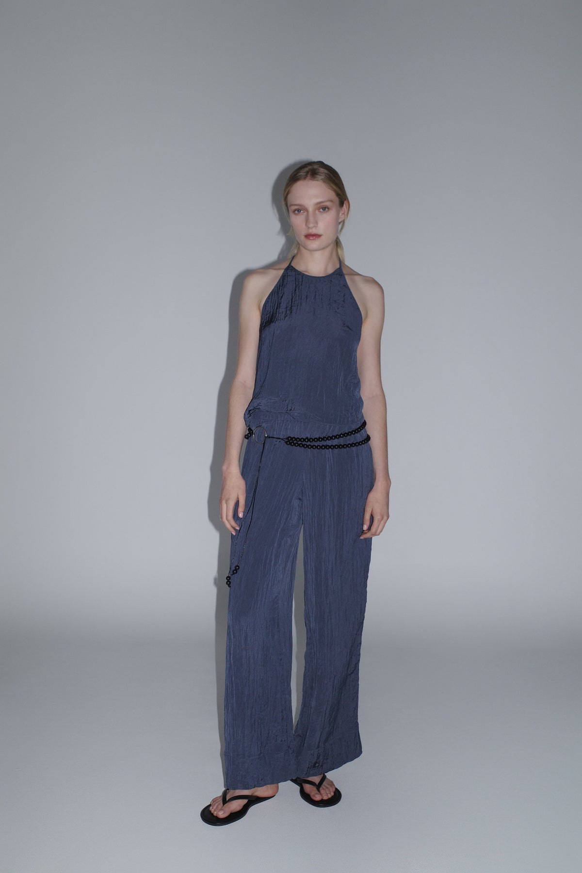 Crinkle Relaxed Pants - Ink