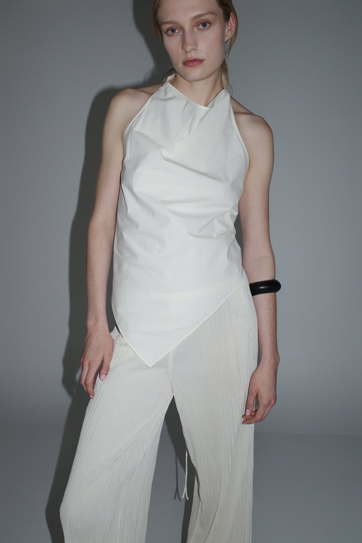 Mini Pleat Pants - Oyster