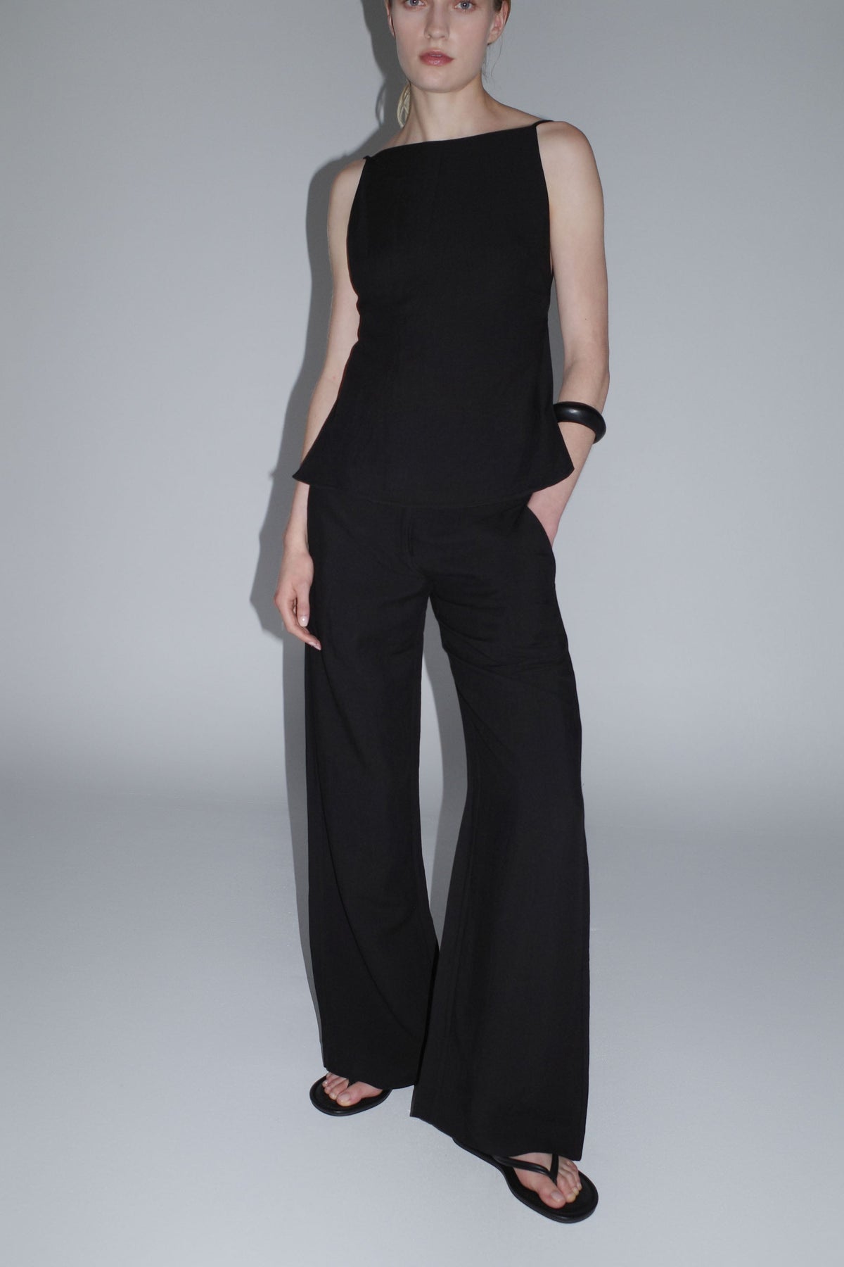 Square Backless Top - Black