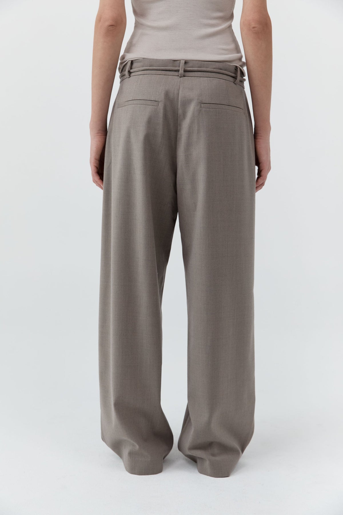 Tailored Barrel Pants - Light Taupe