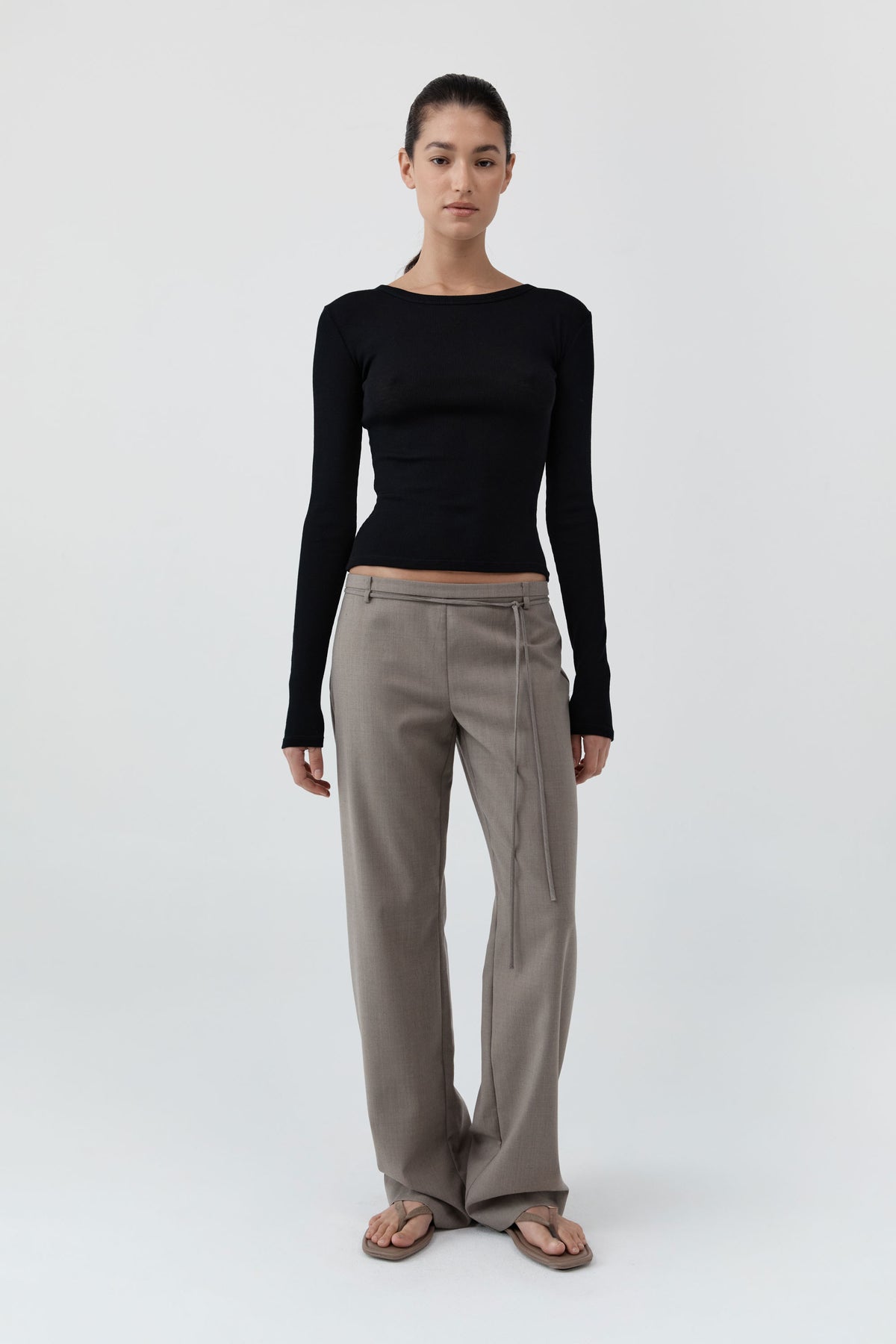 Baby Wool Long Sleeve Top - Black