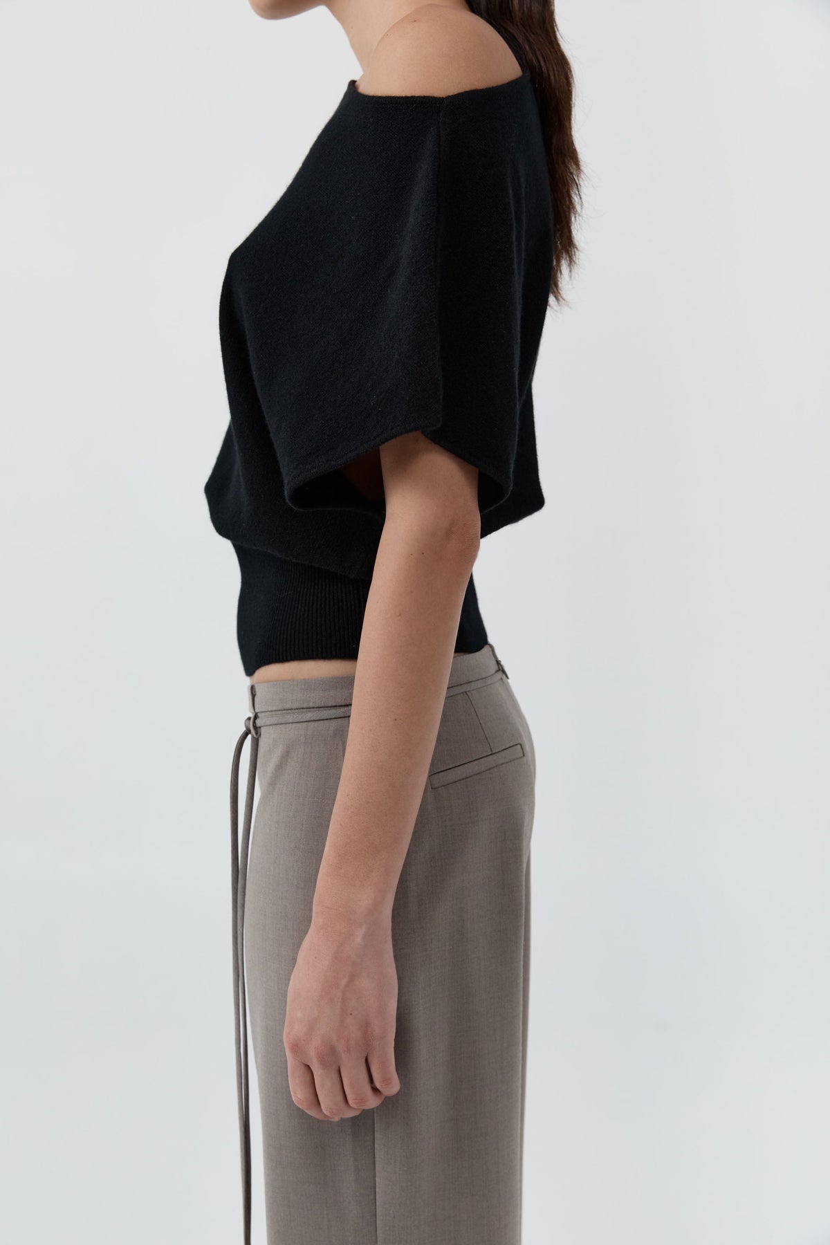 Cashmere Asymm Top - Black