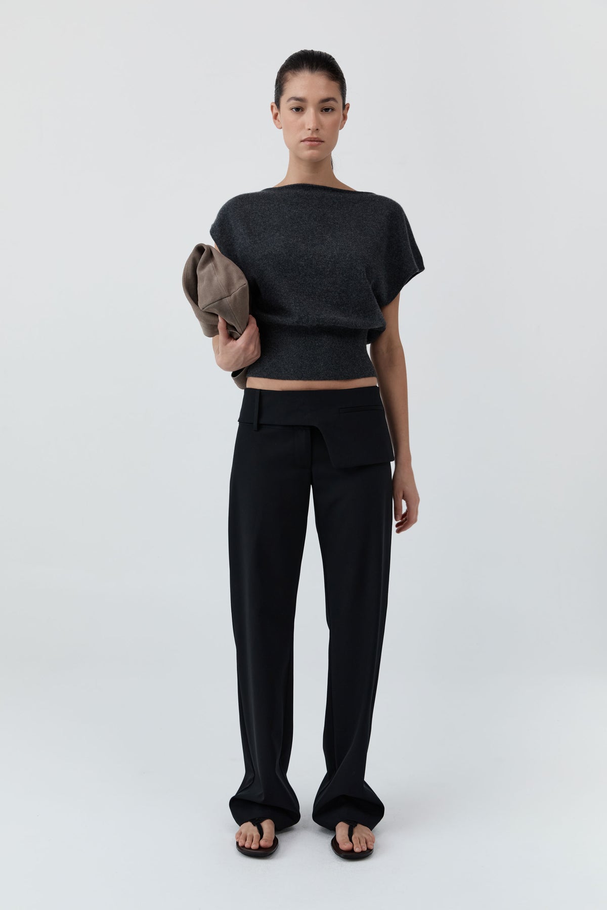 Belt Detail Pants - Black