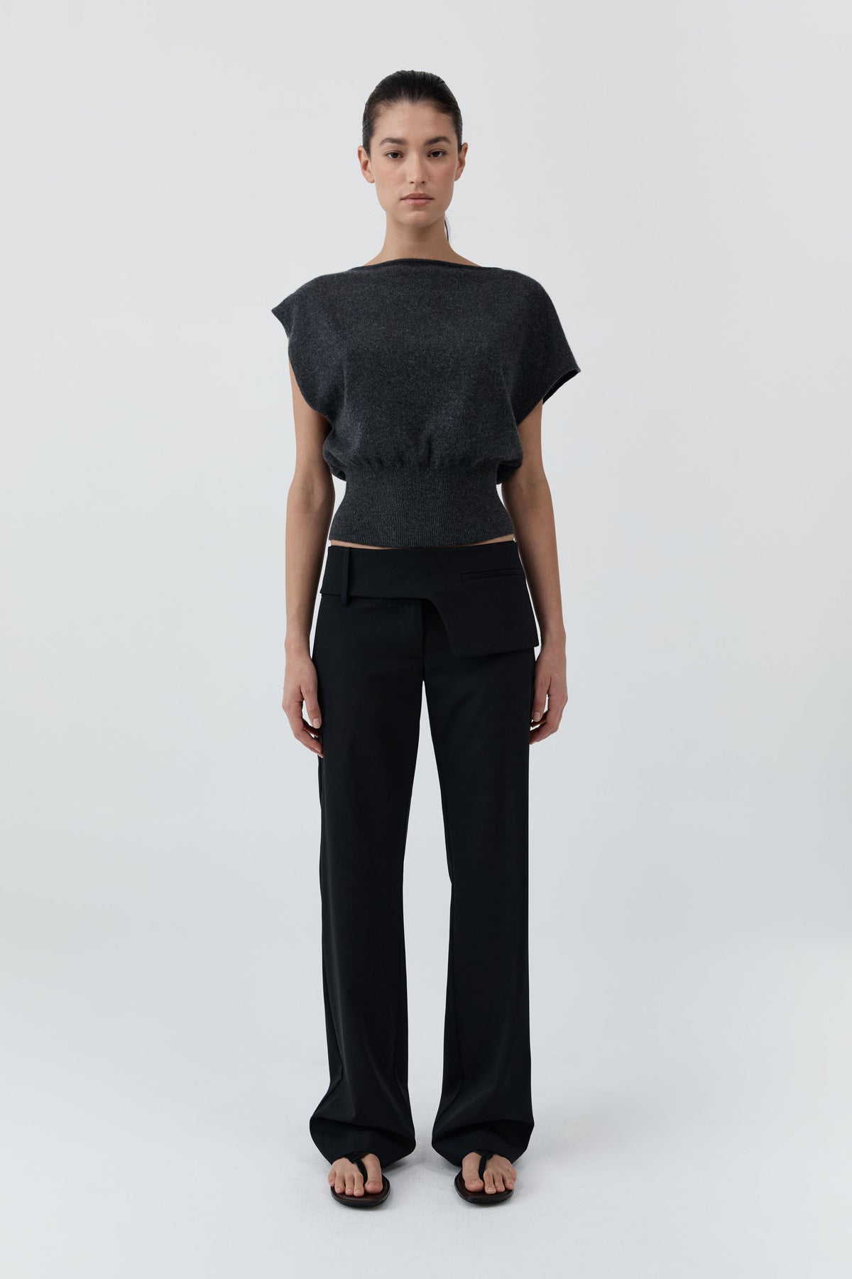 Belt Detail Pants - Black