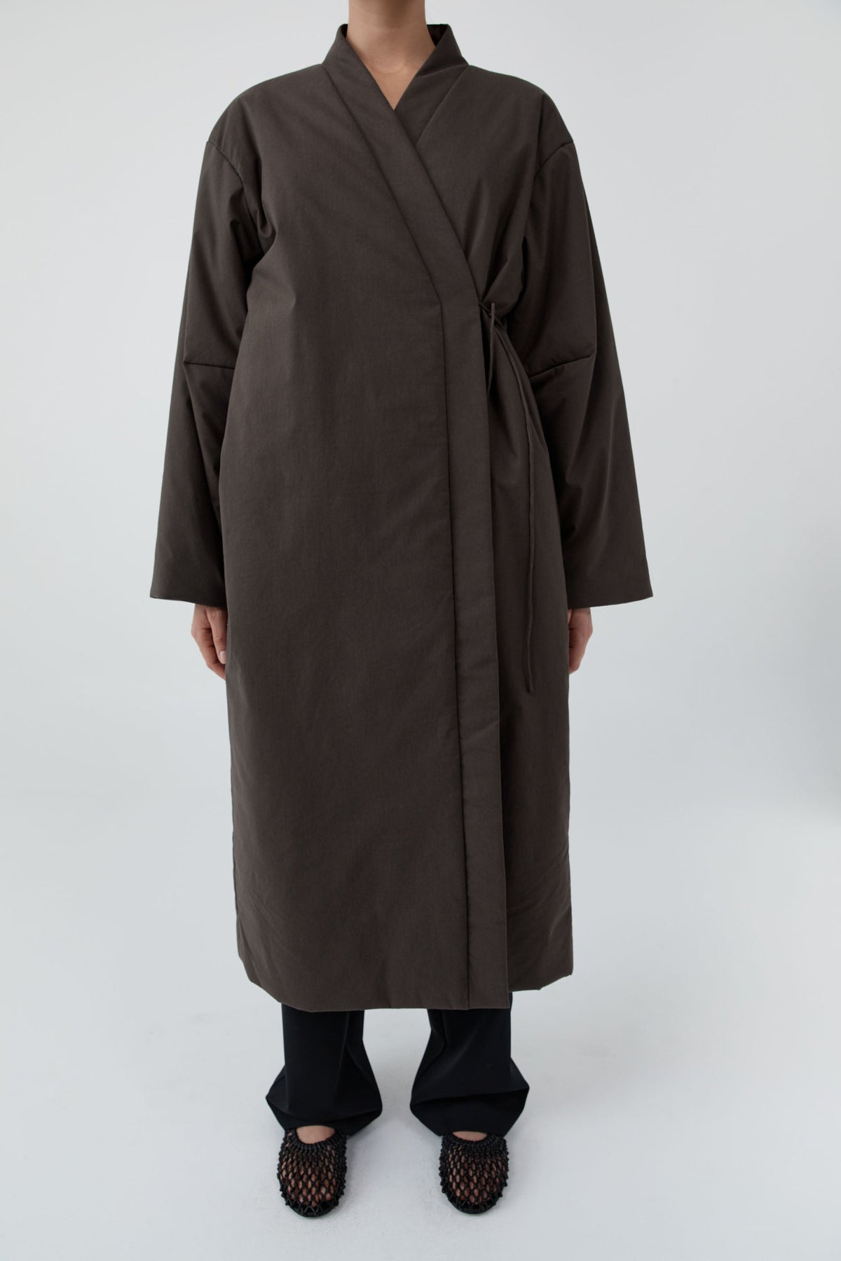 Pillow Wrap Coat - Wood