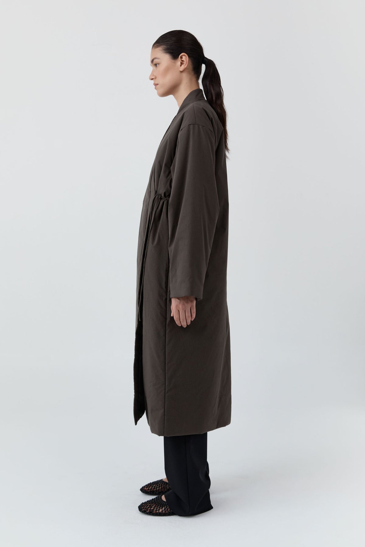 Pillow Wrap Coat - Wood