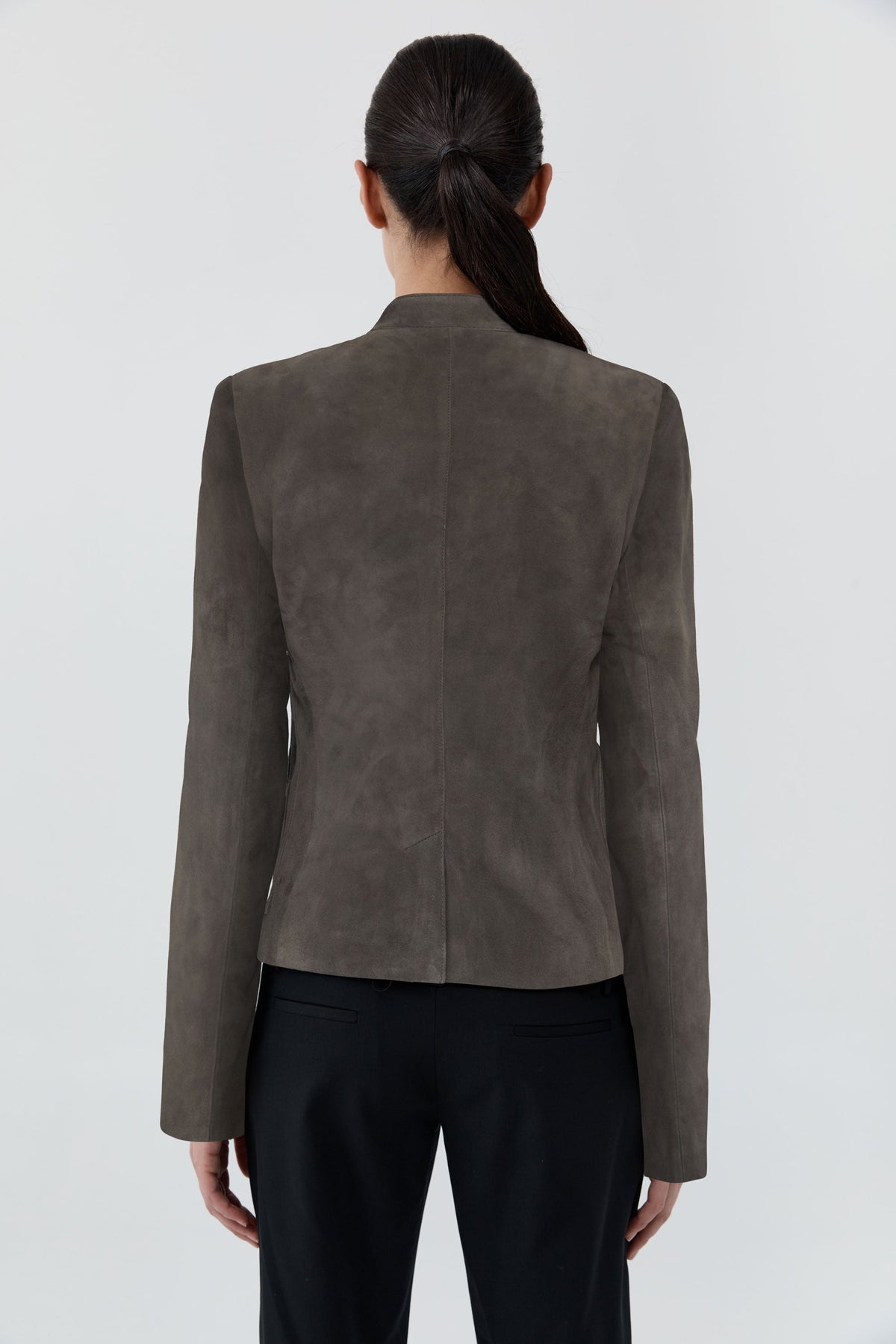 Suede Moto Jacket - Steel